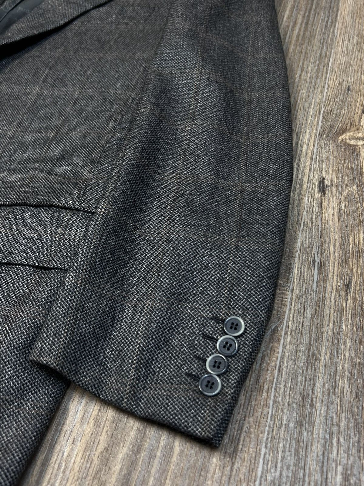 Brioni Brioni Parigi Cashmere Silk Gray Two Buttons Checked Blazer Size 50S - 6 Thumbnail