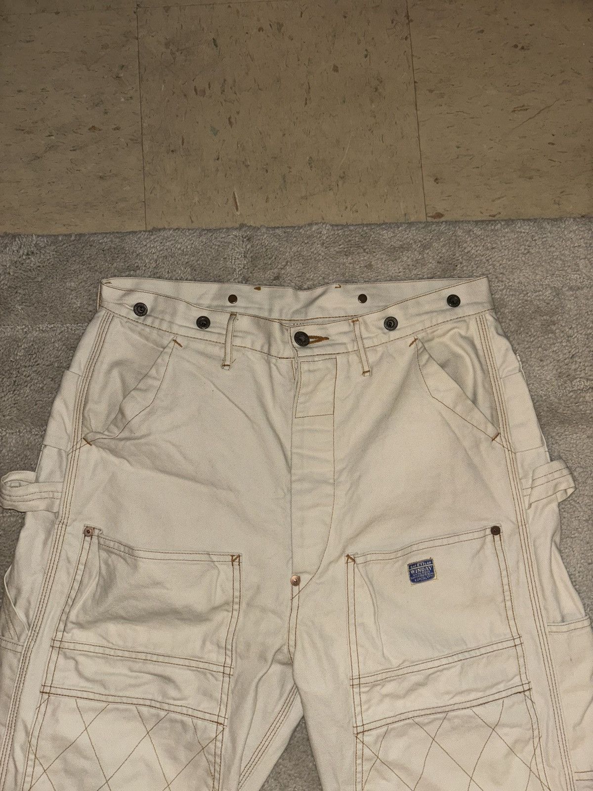 Kapital KAPITAL Lumber Tapered Embroidered Canvas Trousers white Size US 30 / EU 46 - 6 Thumbnail