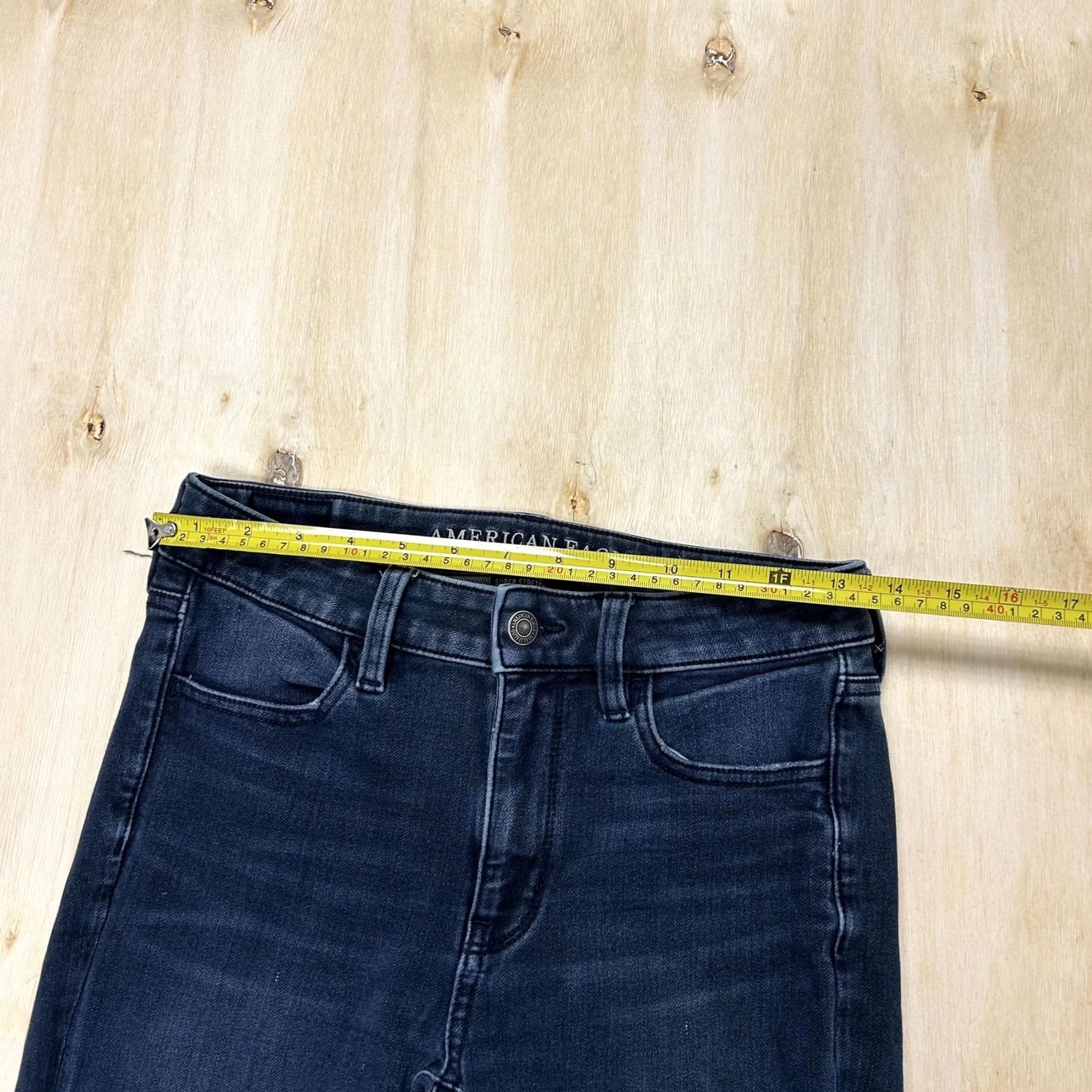 American Eagle Outfitters American Eagle Outfitters Skinny Jeans Womens 6 Dark Wash Blue Distressed Denim Jeans Women 6 Regular Slim Stretch Pockets Denim 5-Pocket Size 28" / US 6 / IT 42 - 5 Thumbnail