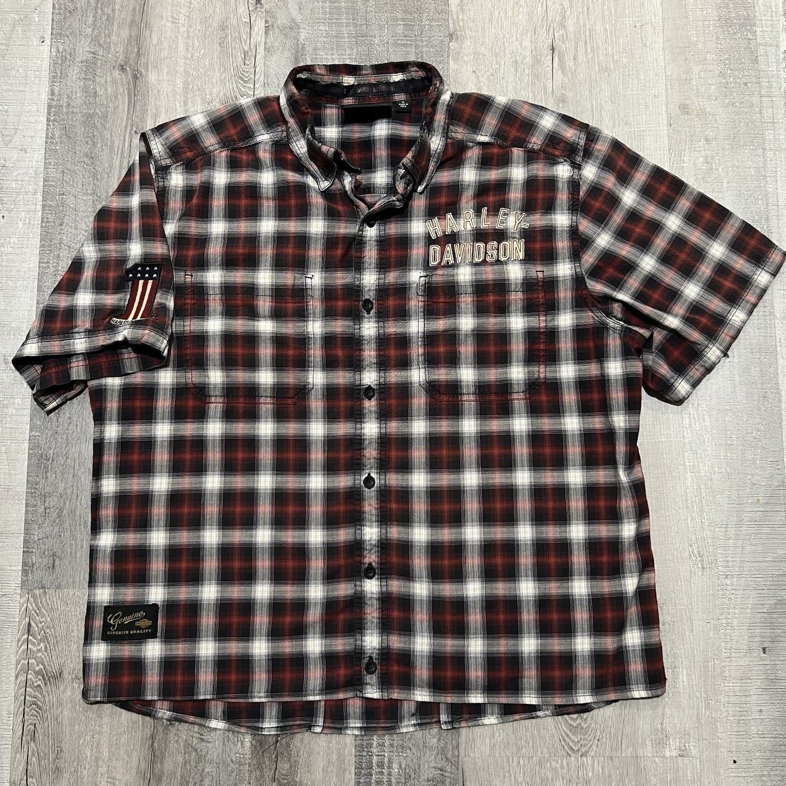 Harley Davidson Harley Davidson Men's Plaid Motorcycle Biker Button Front Size US XL / EU 56 / 4 - 1 Thumbnail