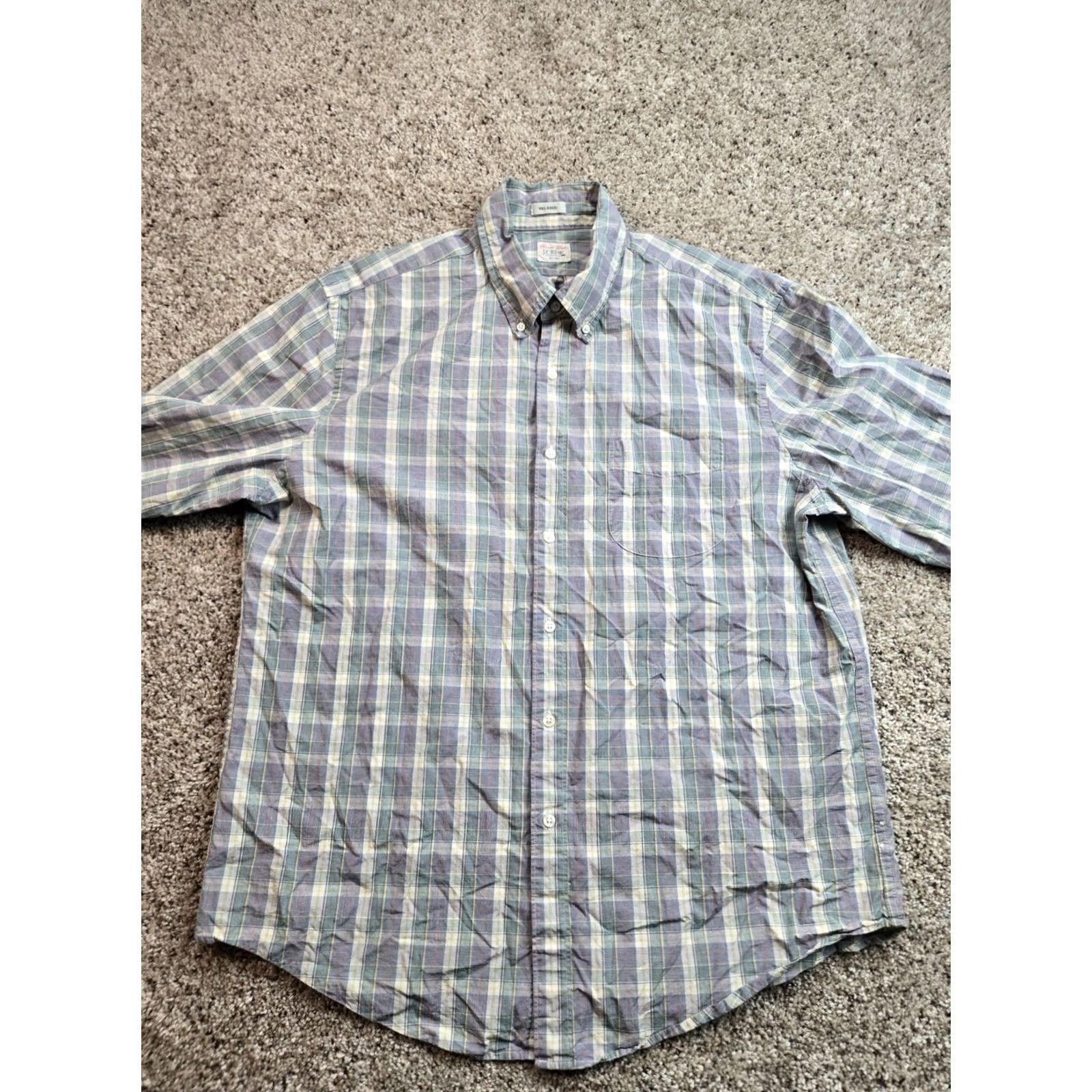 J.Crew J.CREW Shirt Mens XL Green Plaid Long Sleeve Button Down Relaxed Fit Secret Wash Size US XL / EU 56 / 4 - 4 Thumbnail