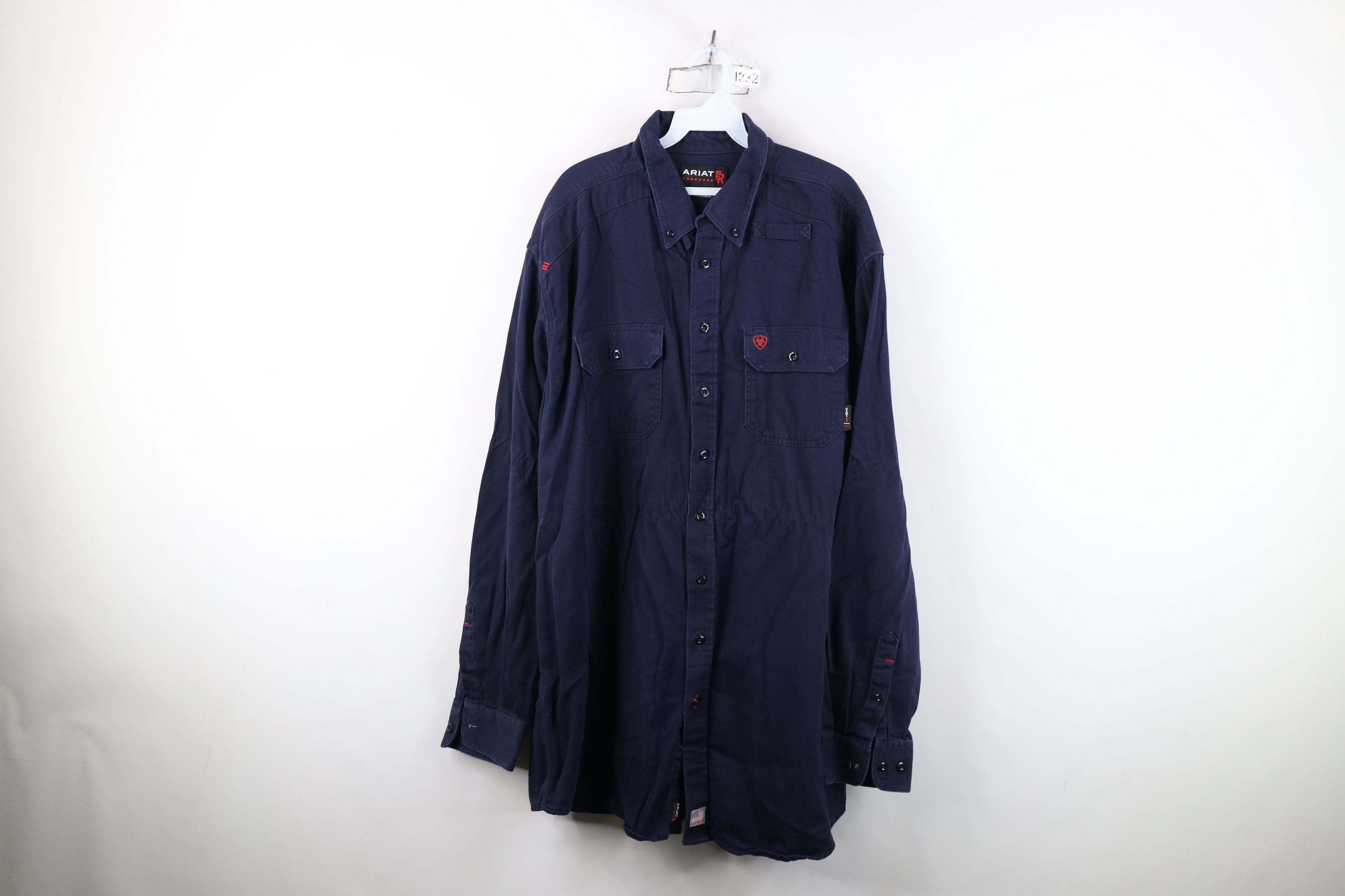 Ariat Ariat FR Fire Flame Resistant 2 Work Button Down Shirt Blue Size US XXL / EU 58 / 5 - 1 Thumbnail