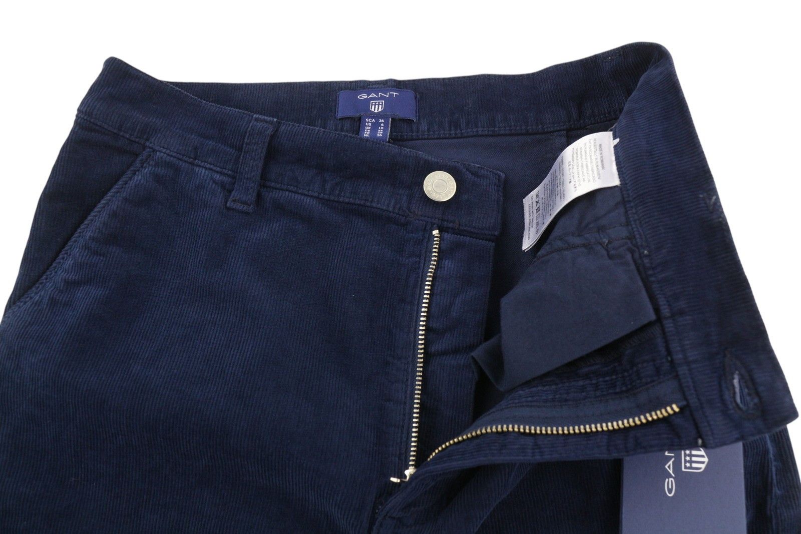 Gant EU36 Dark Blue Corduroy Zip Fly Pockets Skirt 84932 Size 28" / US 6 / IT 42 - 4 Thumbnail