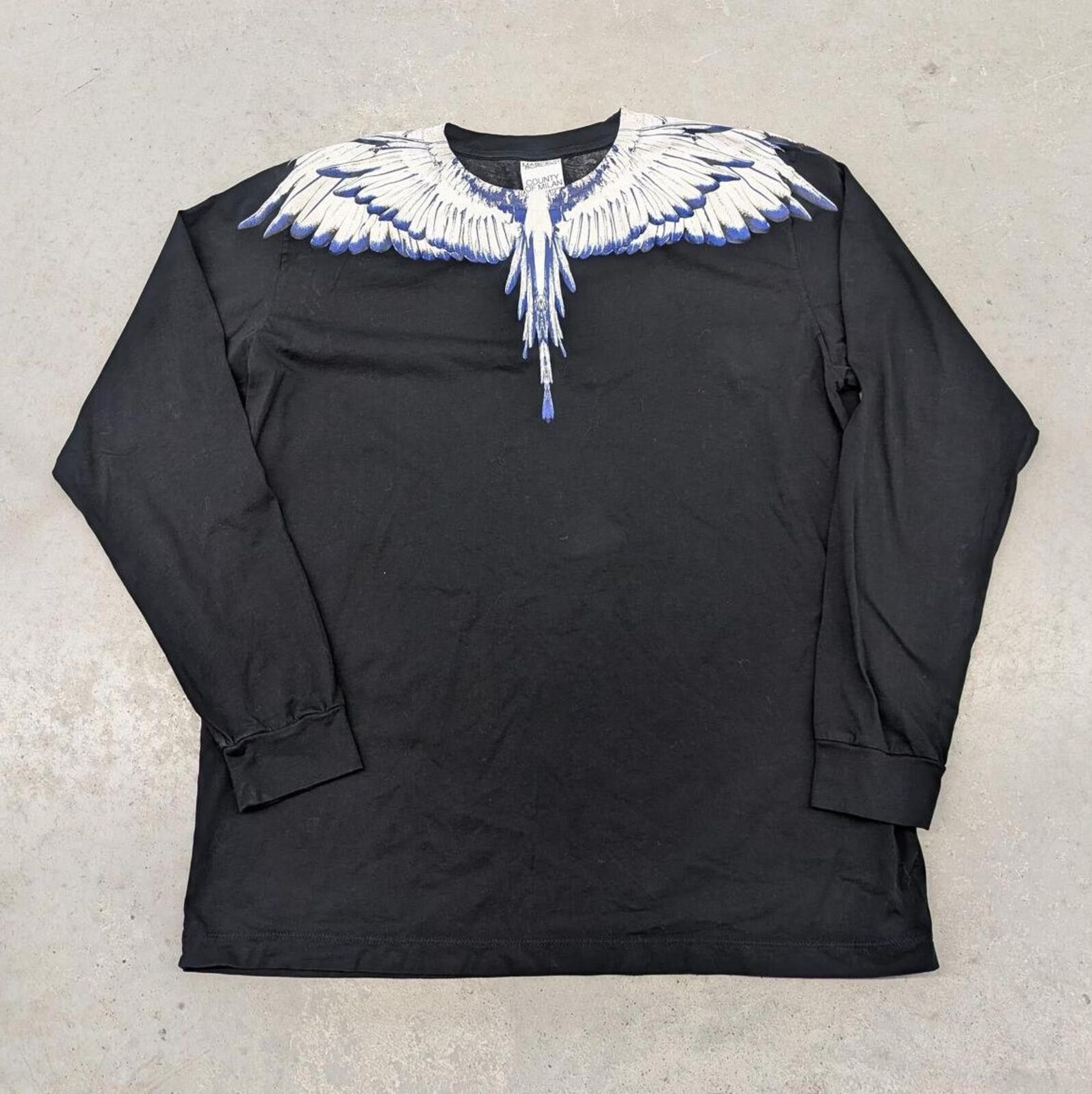Other Marcelo Burlon Long Sleeve Black Blue Wings County Of Milan Size US XXL / EU 58 / 5 - 1 Thumbnail