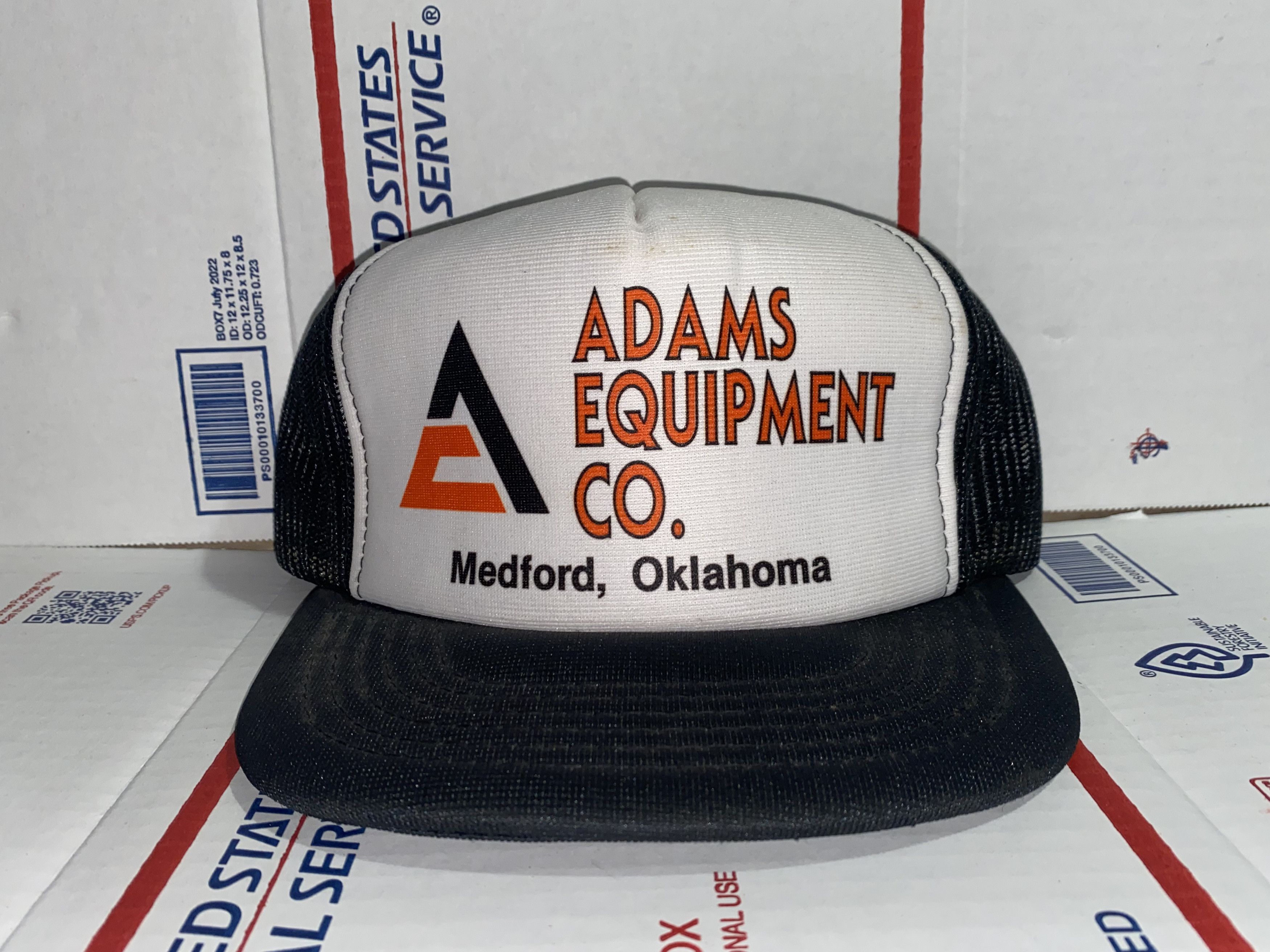 Vintage vtg ADAMS Equipment Co. Company Medford Oklahoma trucker hat Size ONE SIZE - 1 Thumbnail