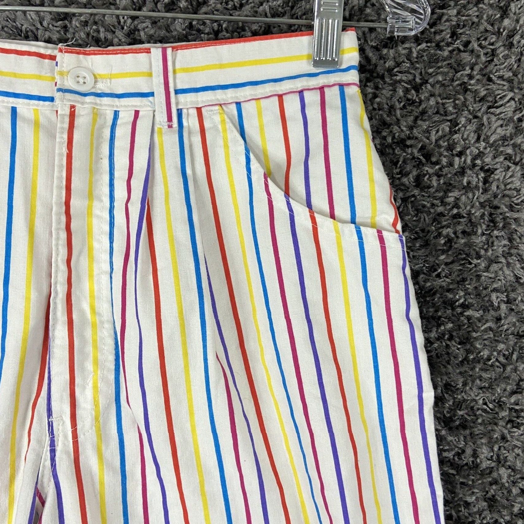 Rainbow Hunt Club Women's Rainbow Striped Chino Pants White Multicolor Size 26 Size 26" / US 2 / IT 38 - 3 Thumbnail