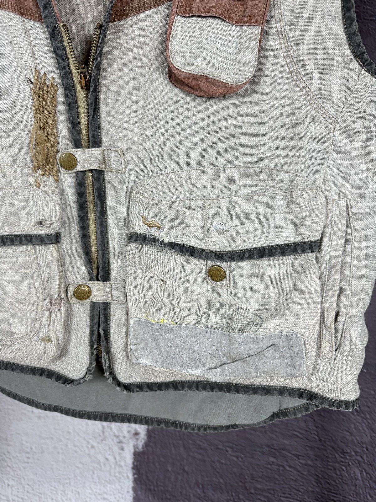 Camel Camel fishing cotton linen faded custom vintage vest outdoor Size US L / EU 52-54 / 3 - 6 Thumbnail
