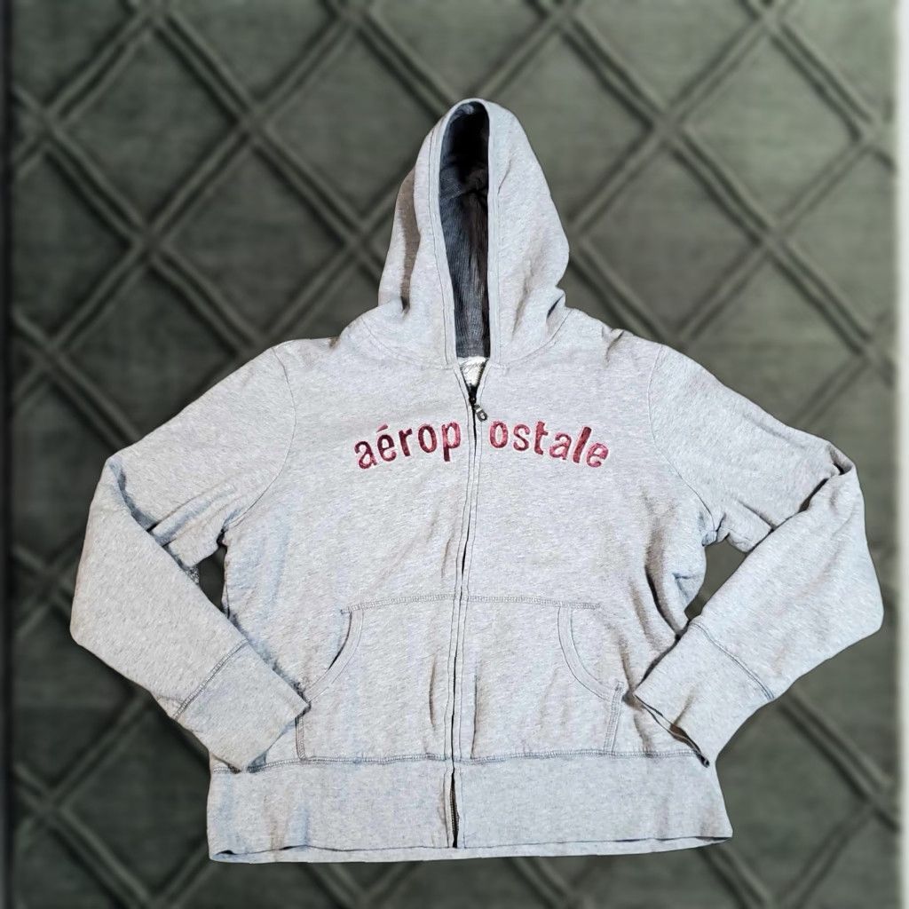 Vintage VINTAGE Aeropostale Full Zip Hoodie XL Unisex Adults Gray Grunge Y2K Size XL / US 12-14 / IT 48-50 - 1 Thumbnail