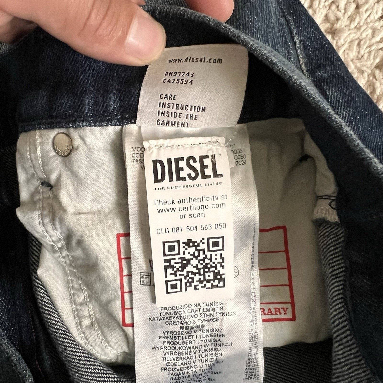 Diesel Diesel Mens Jeans 2019 D-Strukt Slim Leg Blue Size 30x30 Size US 30 / EU 46 - 3 Thumbnail