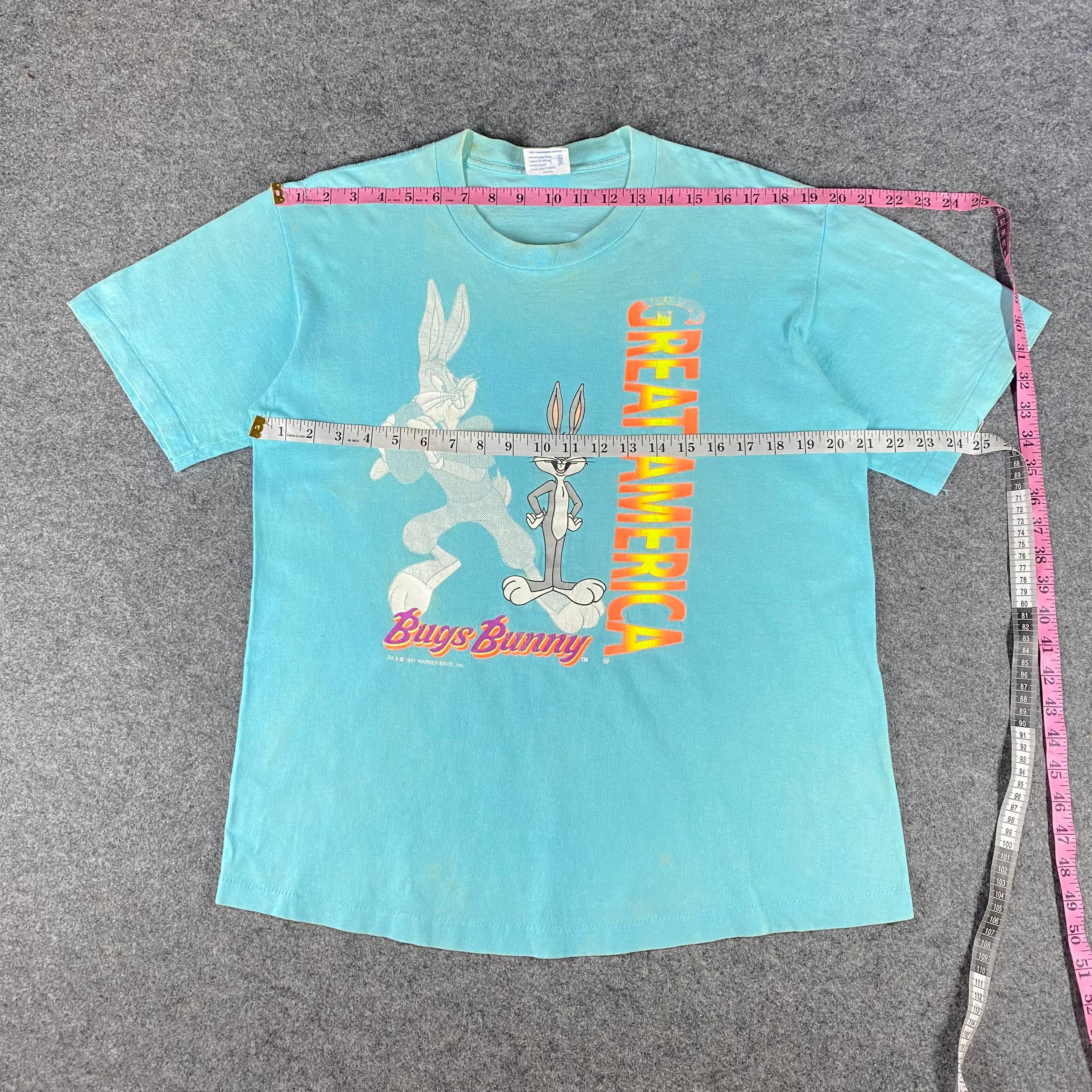 Disney Vintage 90s Bugs Bunny Great America Movie Tshirt Size US L / EU 52-54 / 3 - 4 Thumbnail