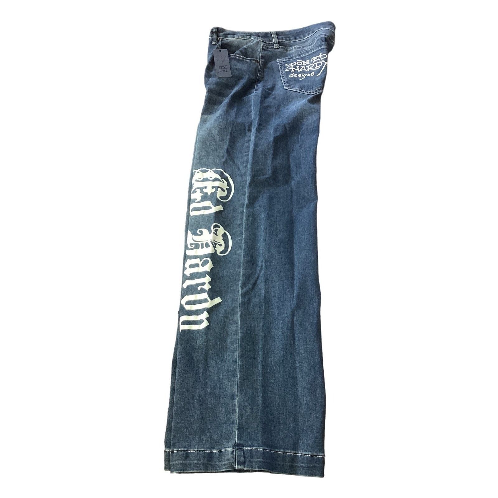 Ed Hardy ED HARDY HIGH RISE WIDE LEG EAGLE EMBROIDERED JEANS SZ 30 Size 30" / US 8 / IT 44 - 3 Thumbnail