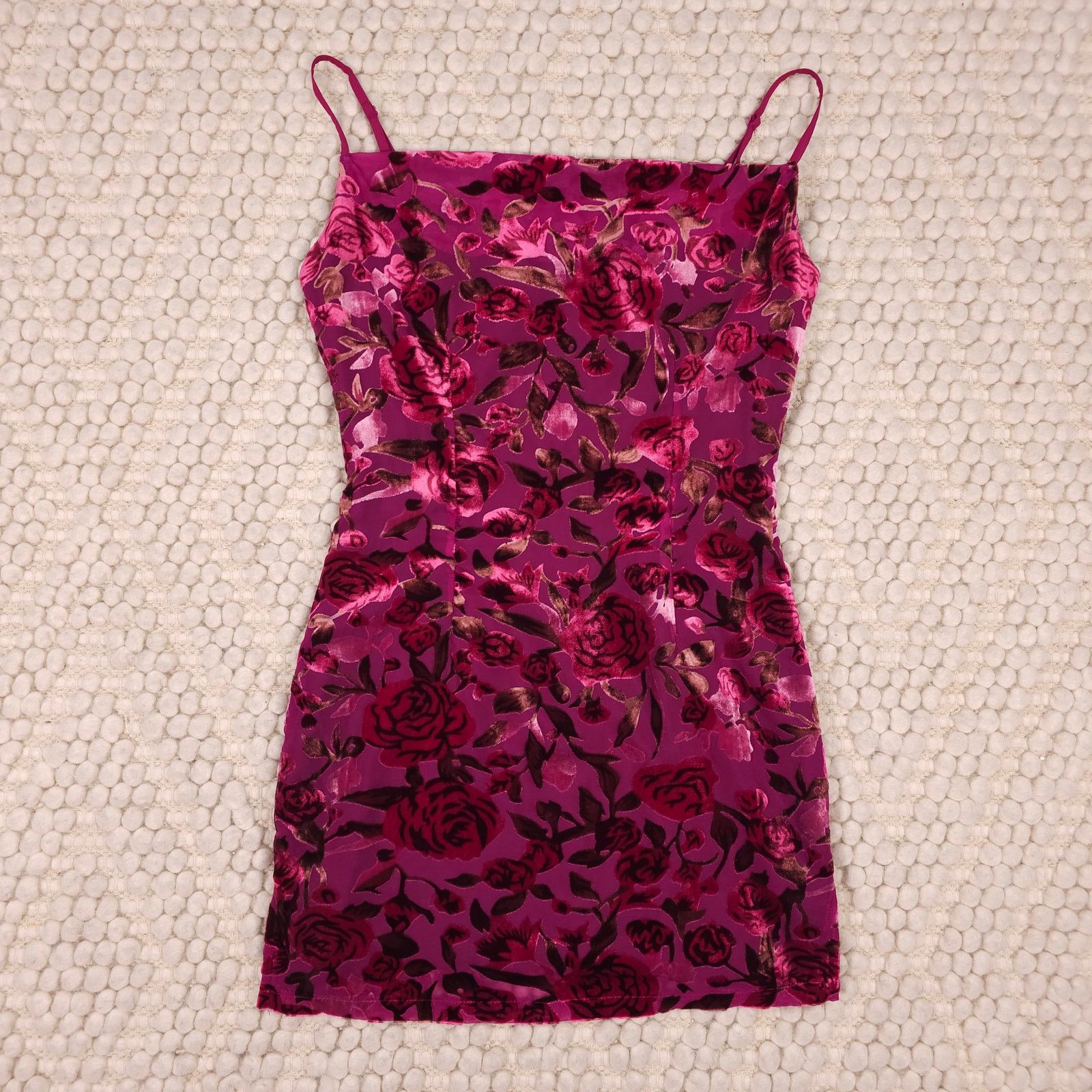 Other Tobi Velvet Floral Rose Square Neck Mini Dress Sz Small Size S / US 4 / IT 40 - 7 Thumbnail