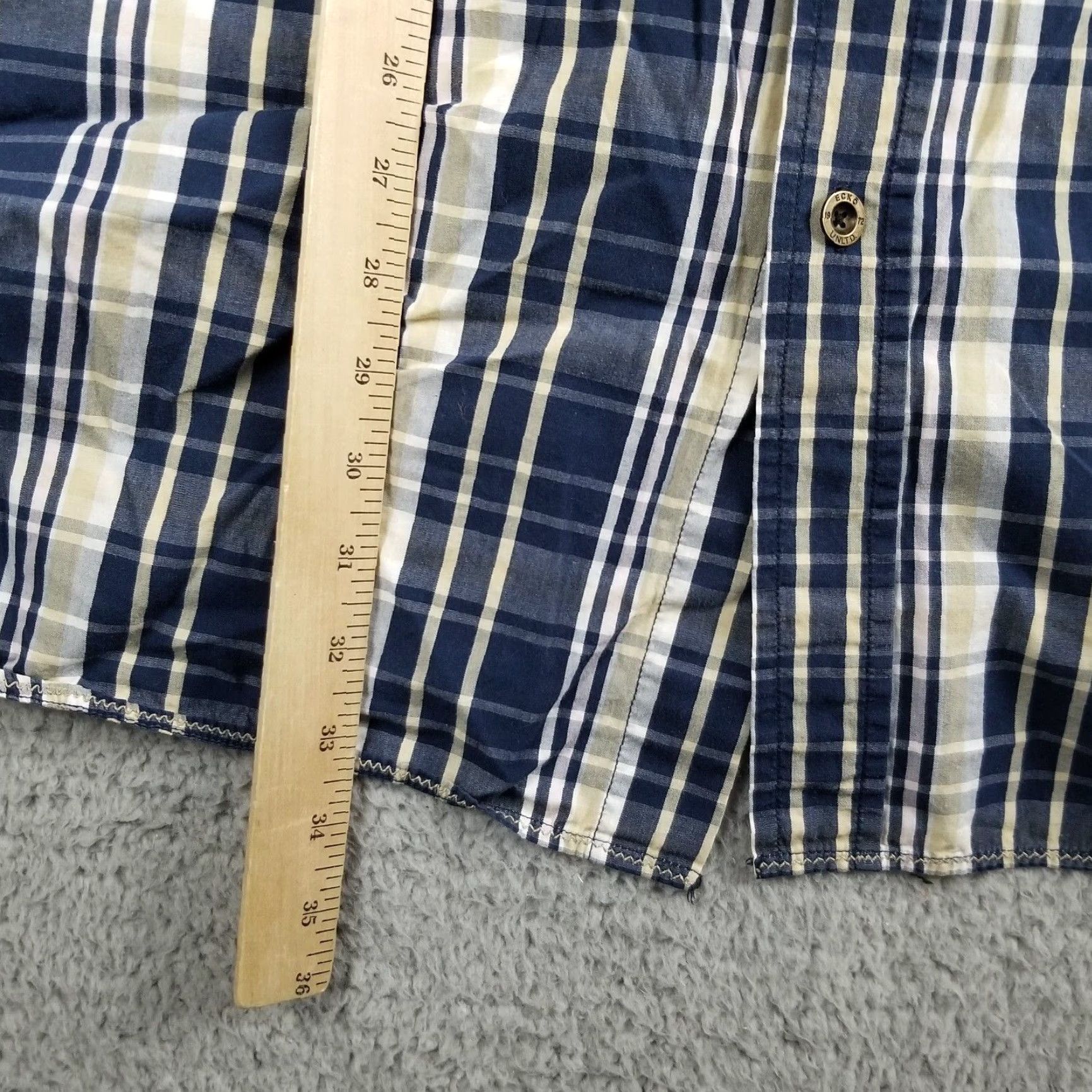 Ecko Unltd. VINTAGE Ecko Unltd. Men's Short Sleeve Plaid Shirt 3XL Blue Cotton Casual Size US XXL / EU 58 / 5 - 4 Thumbnail