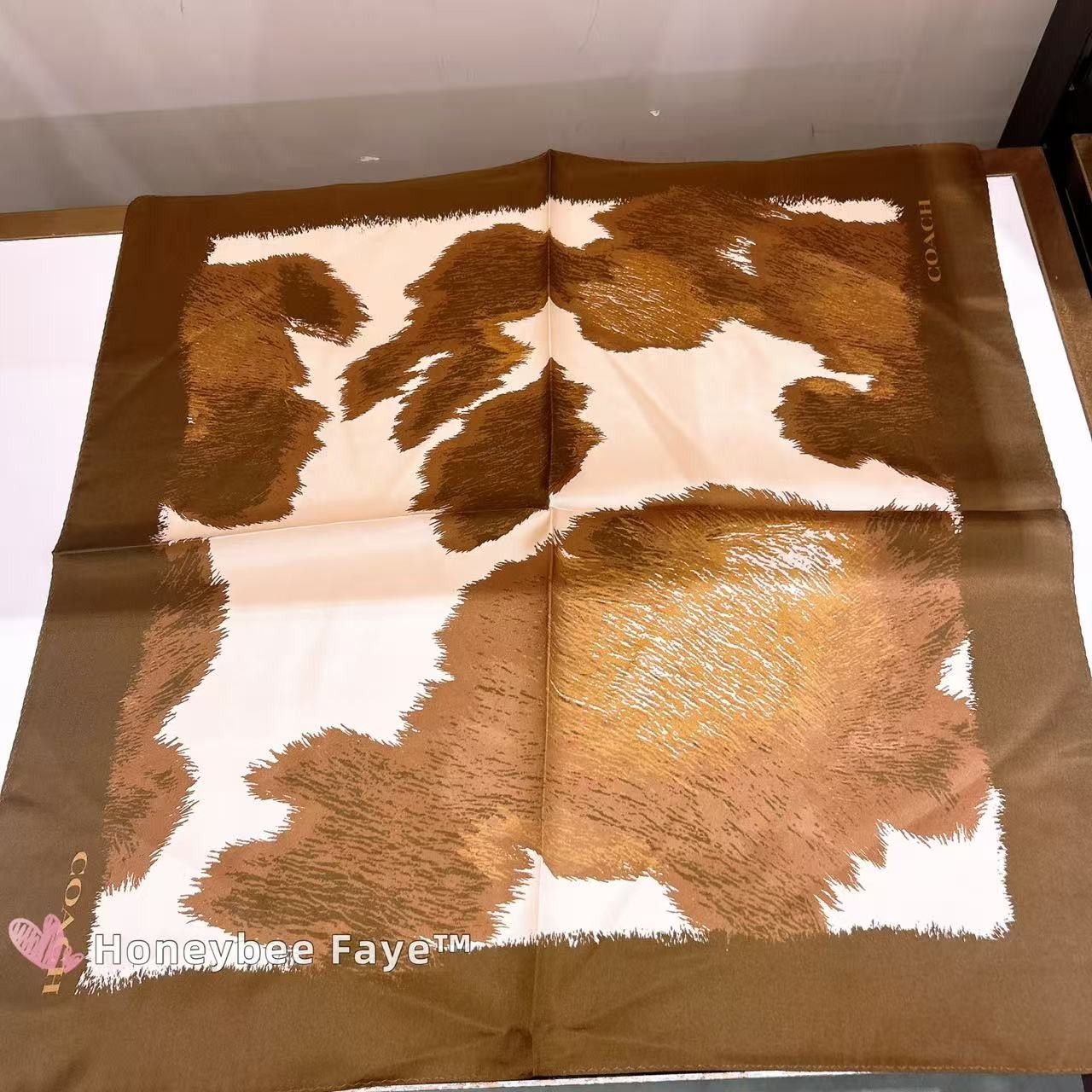 Coach NWT Coach Wild Spots Print Silk Square Scarf CEH47 Size ONE SIZE - 1 Thumbnail