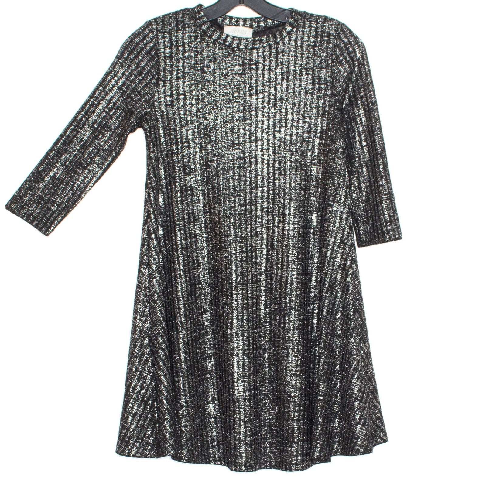 Other Metallic Sheer Party Cocktail Dress Black Silver XS Swing Size XS / US 0-2 / IT 36-38 - 2 Thumbnail
