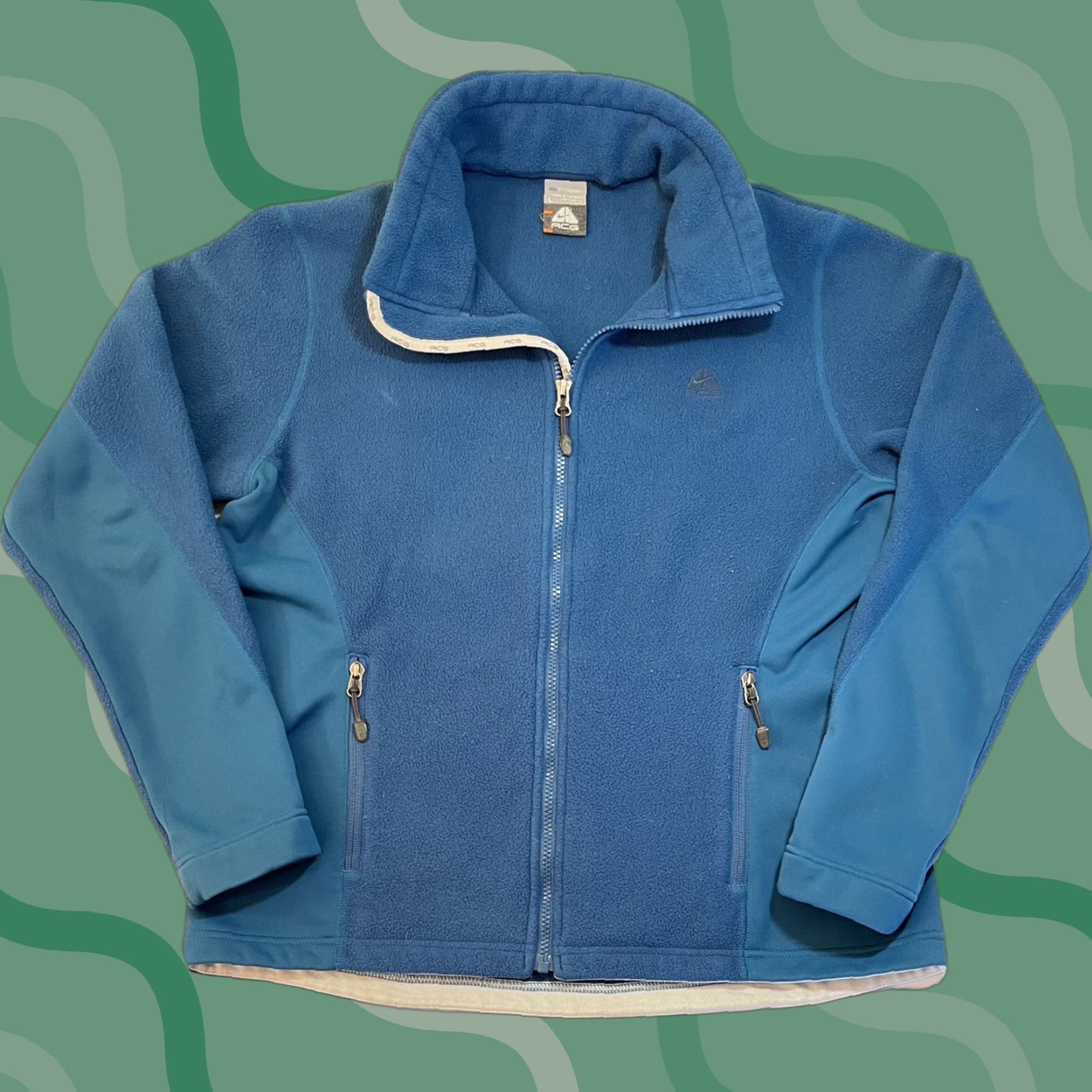 Nike ACG VINTAGE Nike ACG Womens Jacket 90s Fleece Full Zip Blue Pockets L Mens? Girls? Size L / US 10 / IT 46 - 1 Thumbnail