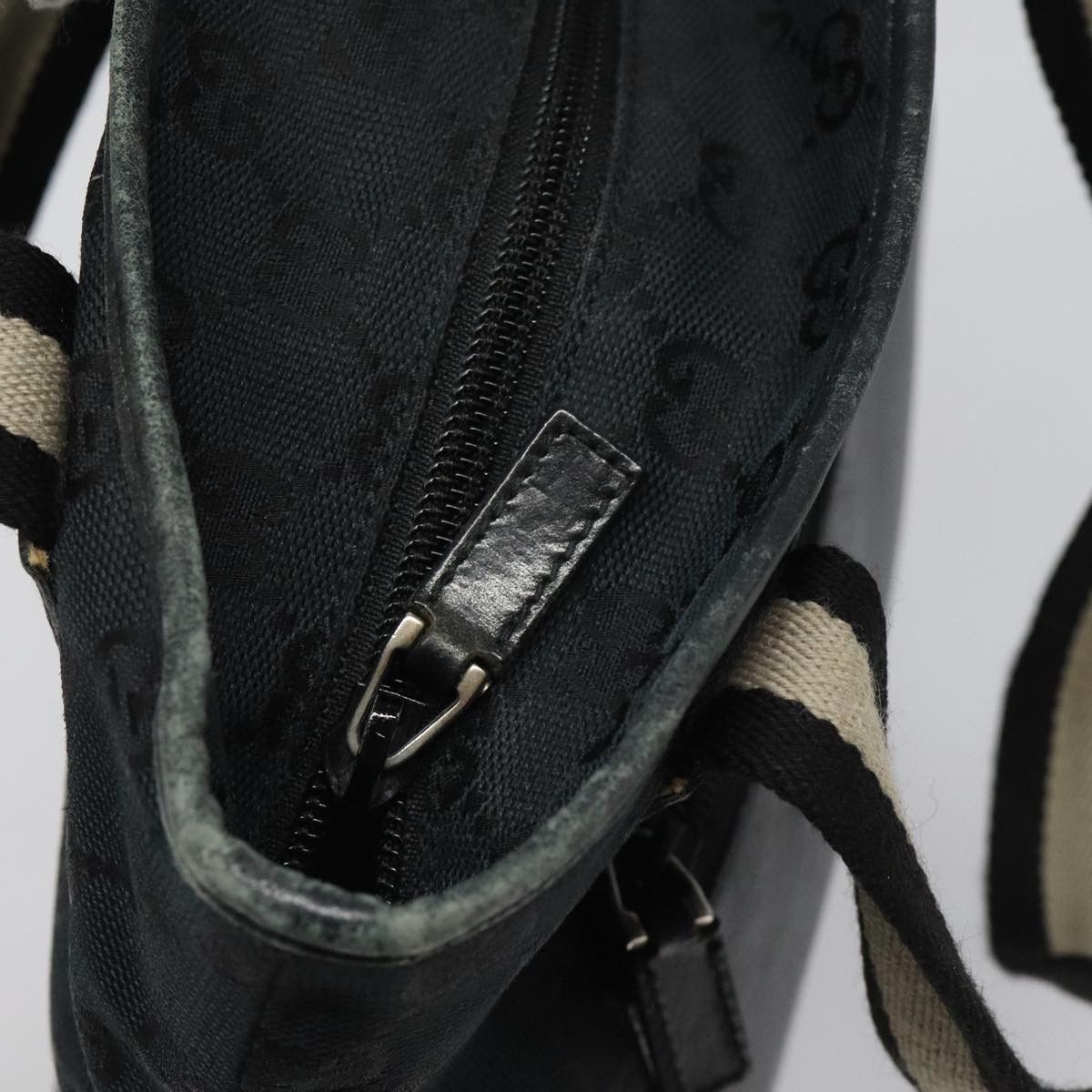 Gucci GUCCI GG Canvas Sherry Line Tote Bag Black White 019 0402 Size ONE SIZE - 16 Thumbnail
