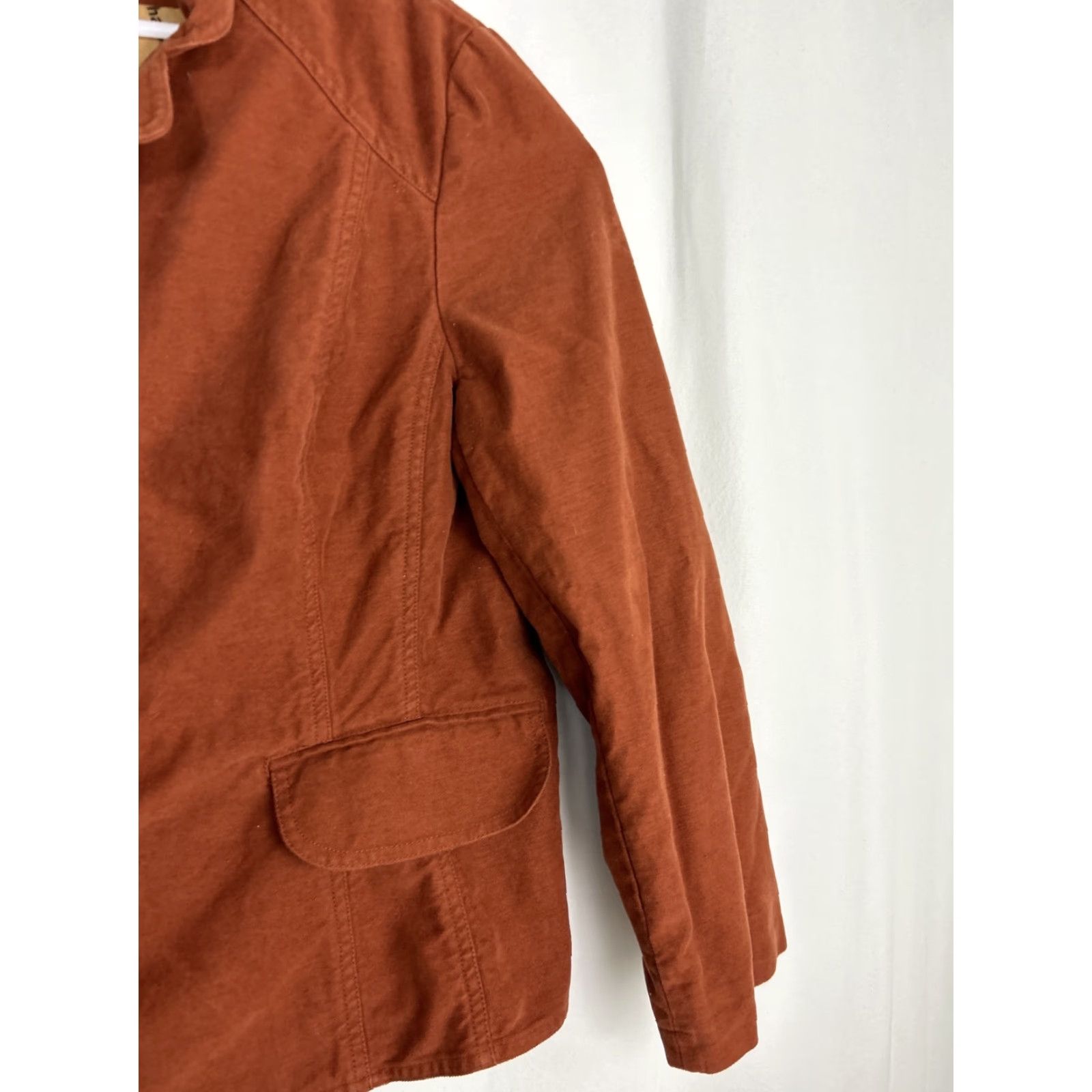 J. Jill J. Jill Womens Coat Orange 18 Rust Button Up Cotton Polyester Coat Womens 18 Orange Jacket Size XXL / US 16-18 / IT 52-54 - 4 Thumbnail