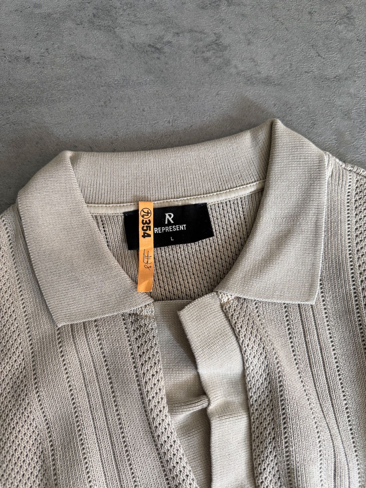 Represent Clo. Represent Open Stitch Polo - Cashmere Size US L / EU 52-54 / 3 - 4 Thumbnail