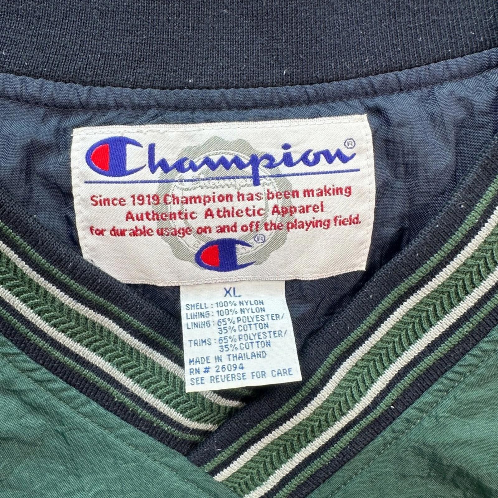 Champion Vintage Champion Mens Pullover Track Jacket XL Green V Neck Size US XL / EU 56 / 4 - 4 Thumbnail