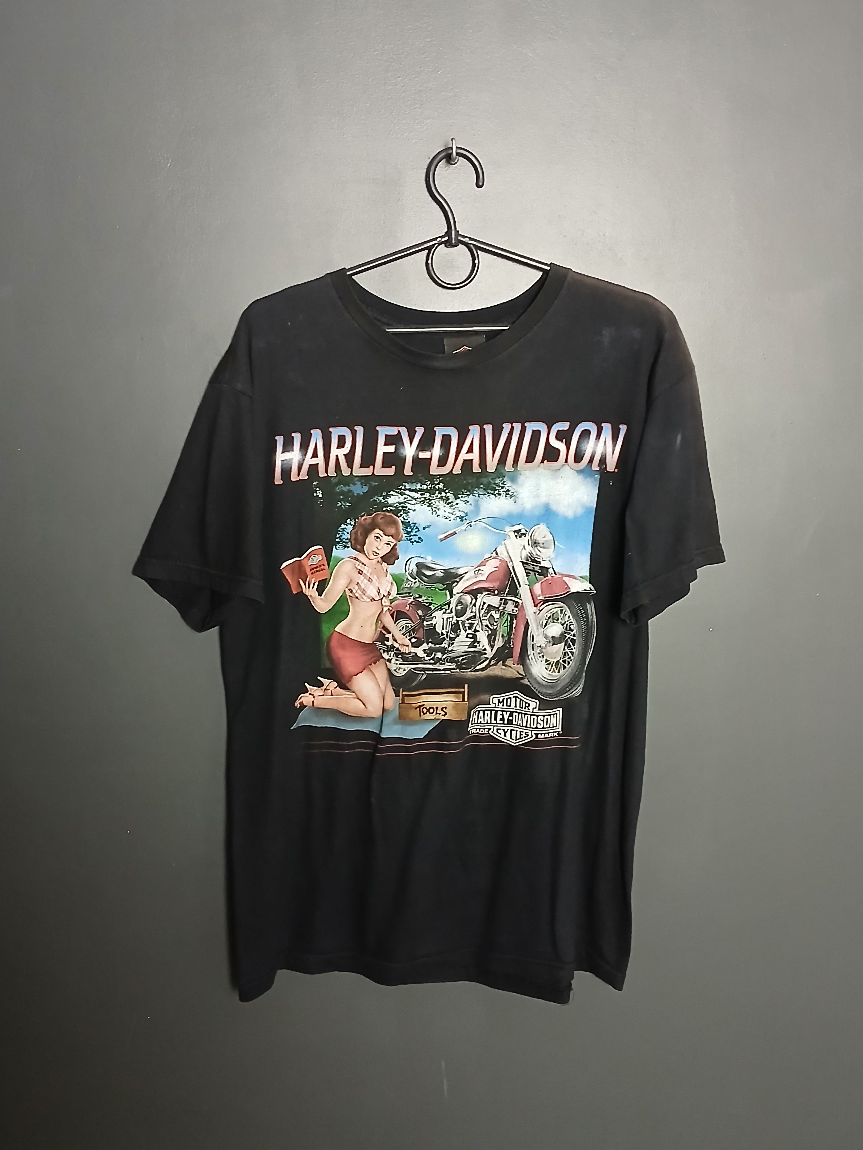 Harley Davidson × Vintage Vintage Harley Davidson Racing Moto T-Shirt Size US M / EU 48-50 / 2 - 1 Thumbnail