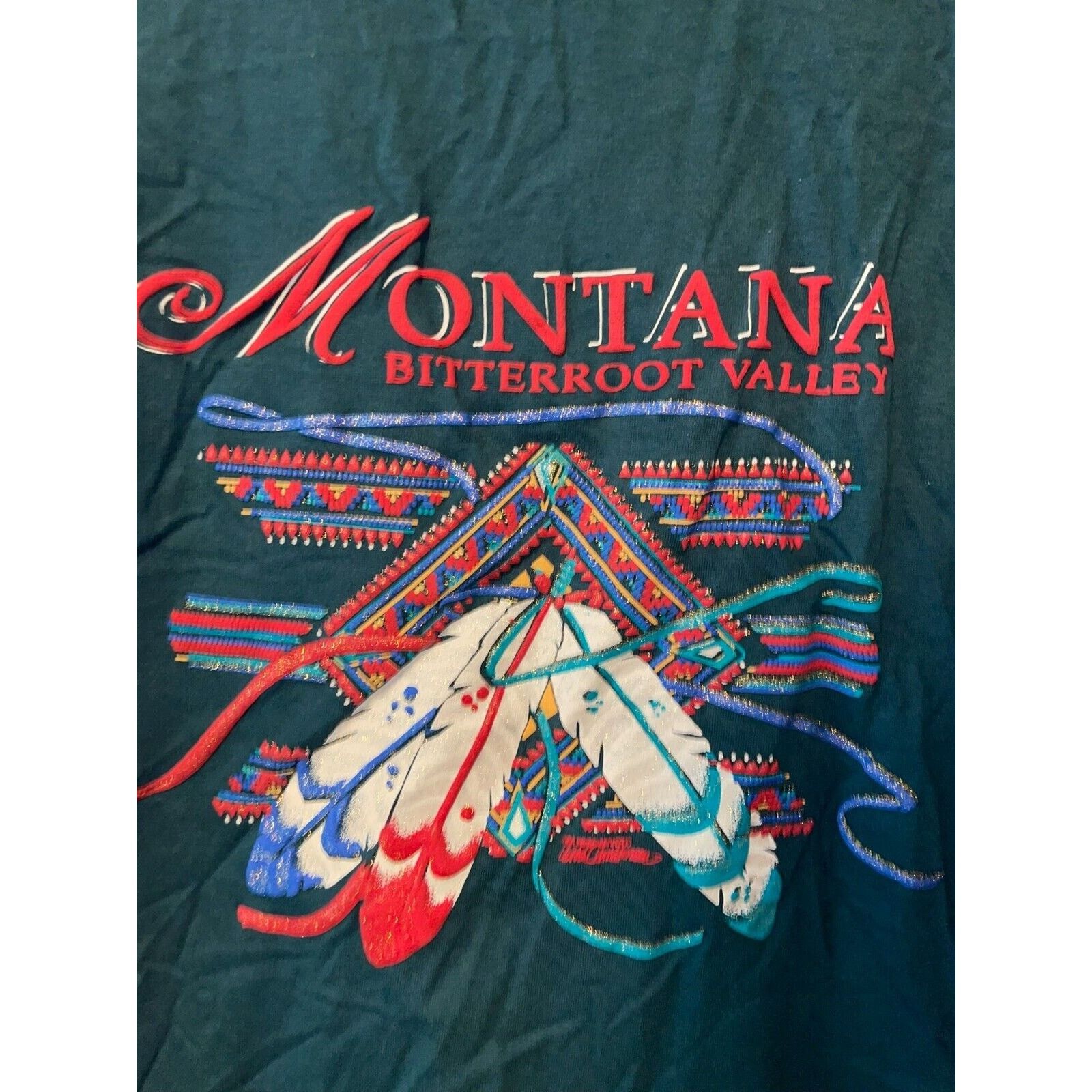 Jerzees Vintage Bitterroot Valley Shirt Montana Native Tee 90s Large Size US L / EU 52-54 / 3 - 7 Thumbnail