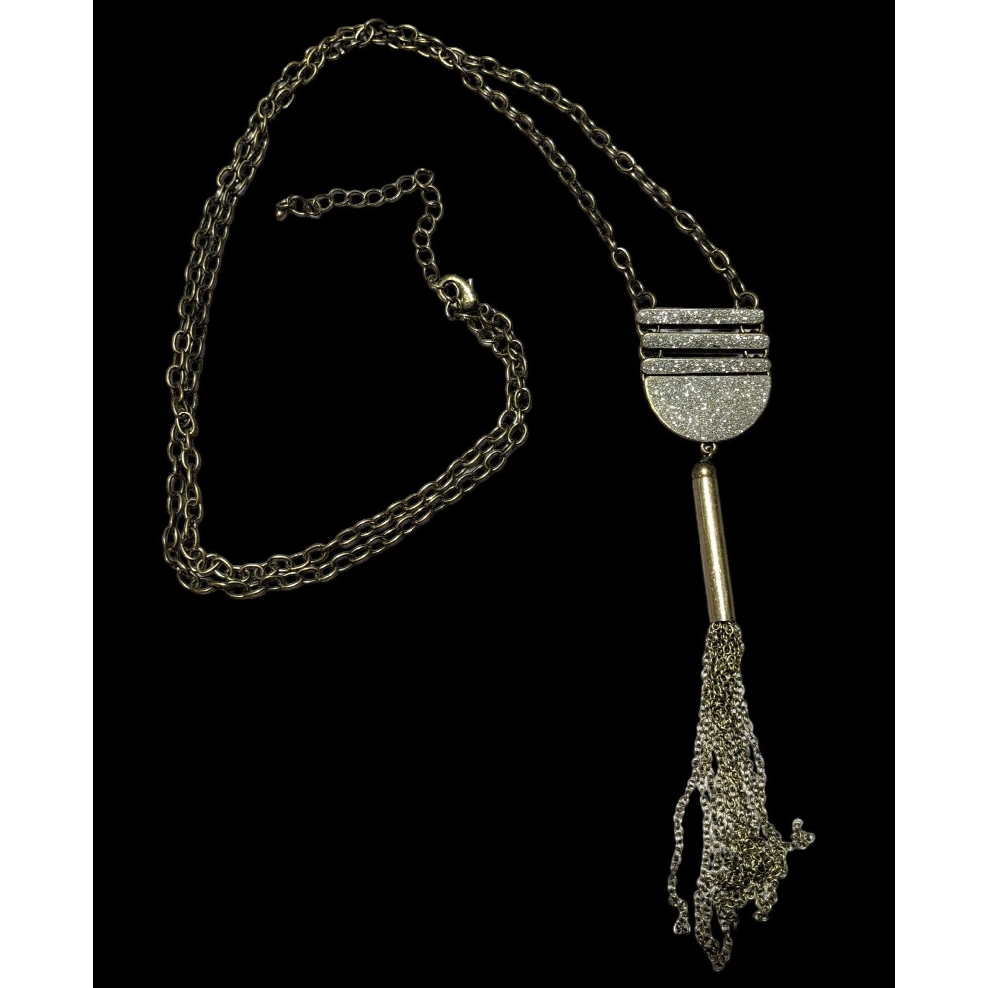 Other Silver Glitter Tassel Necklace Size ONE SIZE - 2 Thumbnail