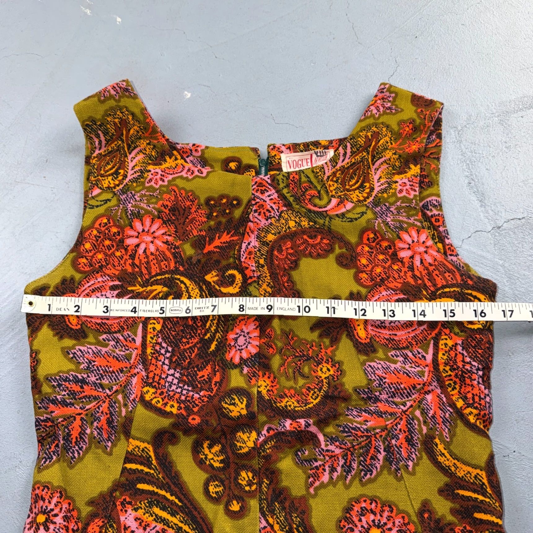 Vogue VINTAGE Vogue Short Dress Casual S/M 1950s Yellow Rockabilly Boho 60s Look Womens Size 28" / US 6 / IT 42 - 6 Thumbnail