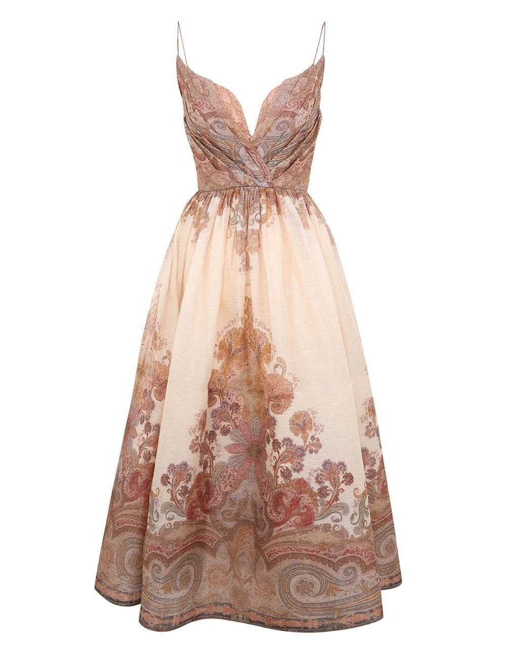 Zimmermann oc11z0925 Illustration Draped Midi Dress in Multicolor Size M / US 6-8 / IT 42-44 - 1 Thumbnail