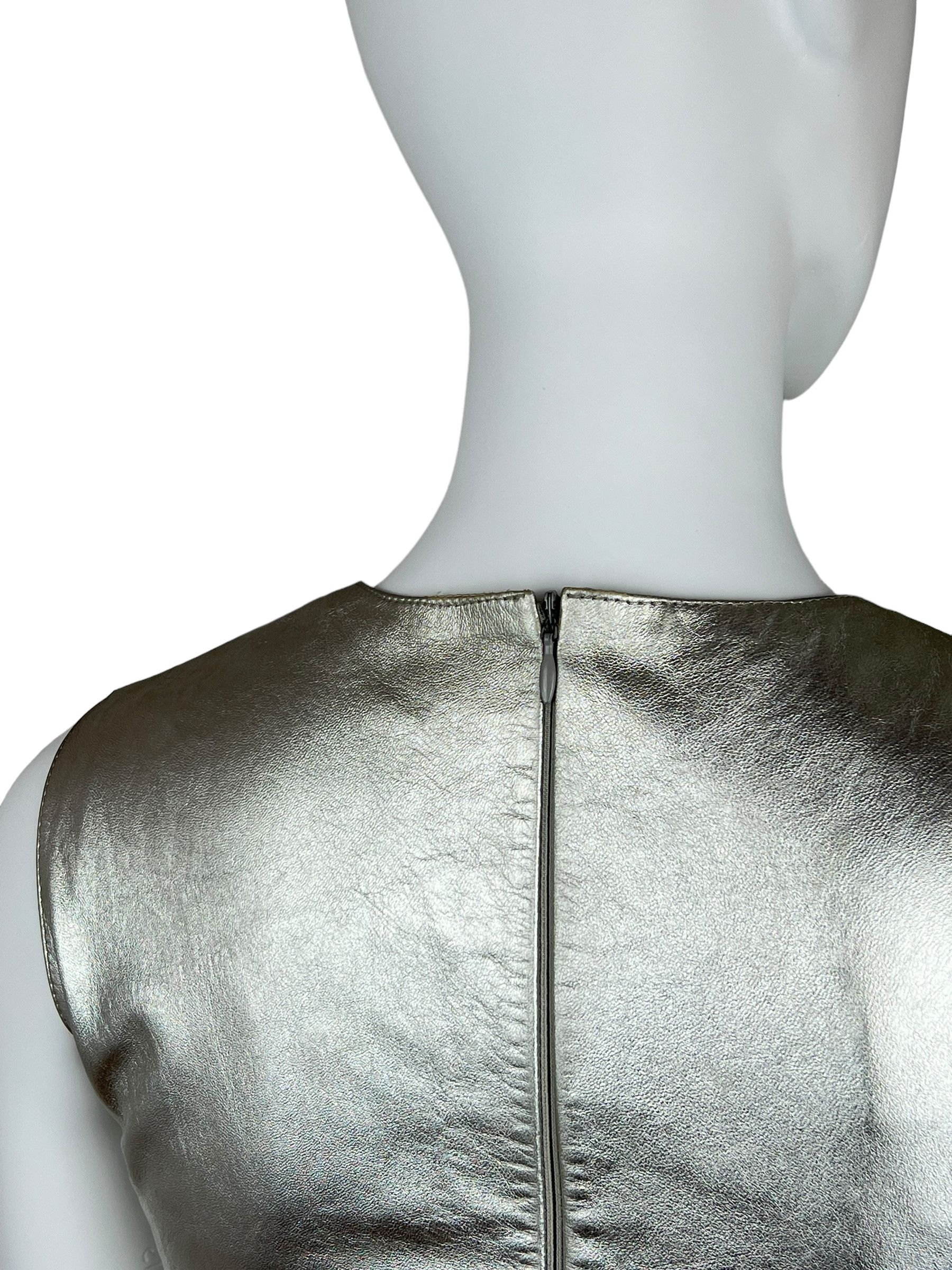 Paco Rabanne Paco Rabanne 1966 Metallic Leather Mini Dress. Size M / US 6-8 / IT 42-44 - 4 Thumbnail