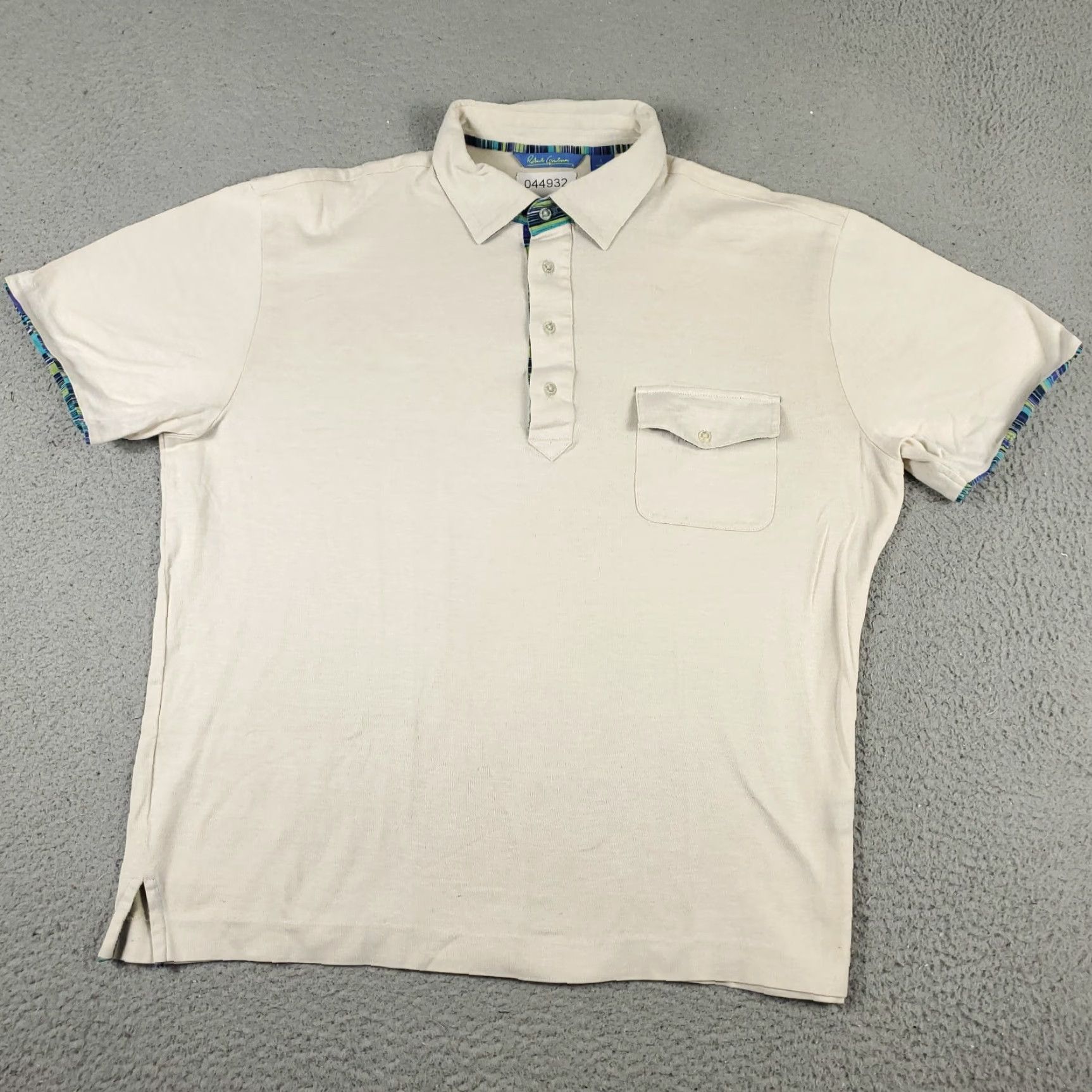 Robert Graham Robert Graham Polo Shirt Mens Large Beige Casual Short Sleeve Activewear Size US L / EU 52-54 / 3 - 2 Thumbnail