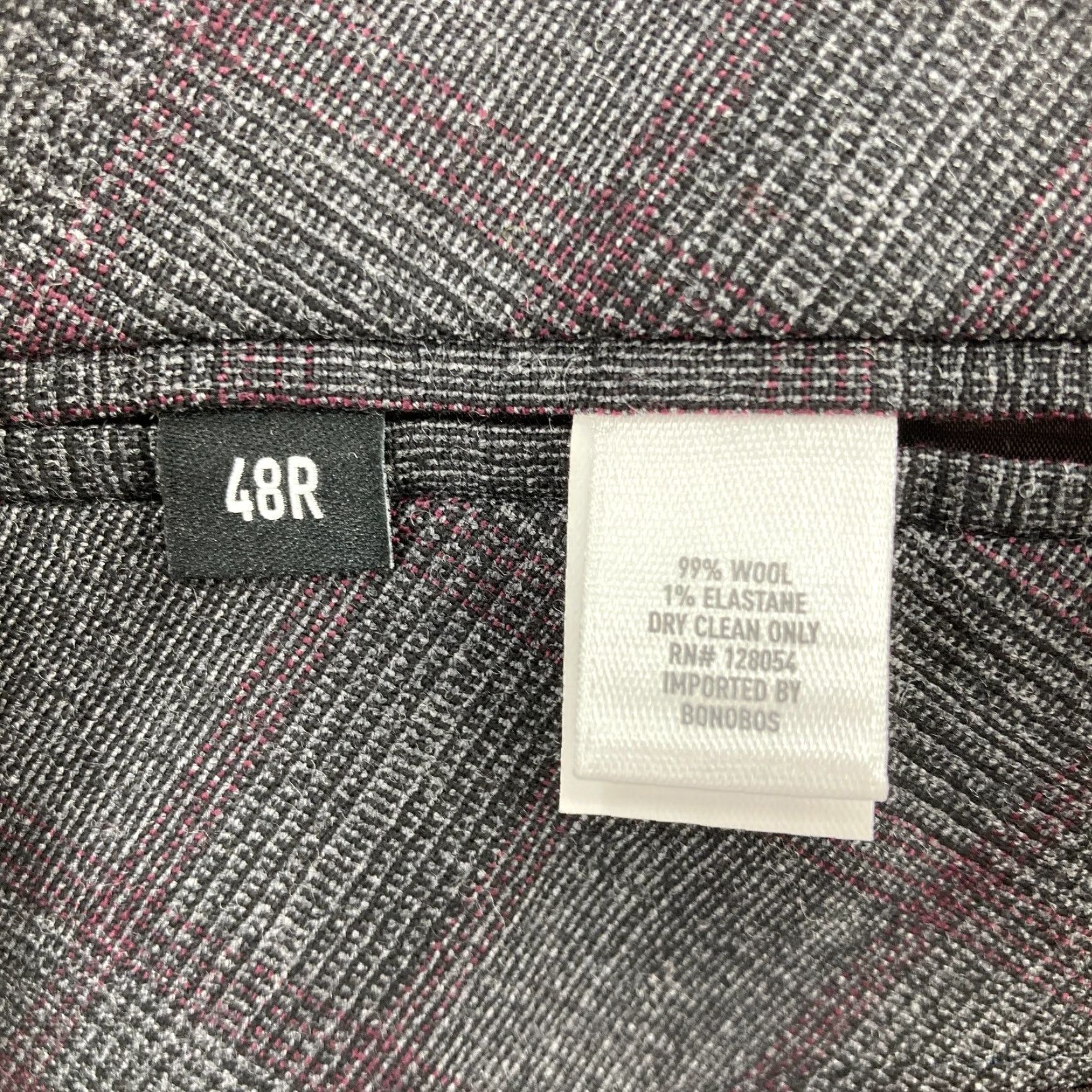 Bonobos Bonobos Blazer Sport Coat Mens 48 Gray Plaid Wool Stretch Tollegno 1900 Italy Size 48R - 6 Thumbnail
