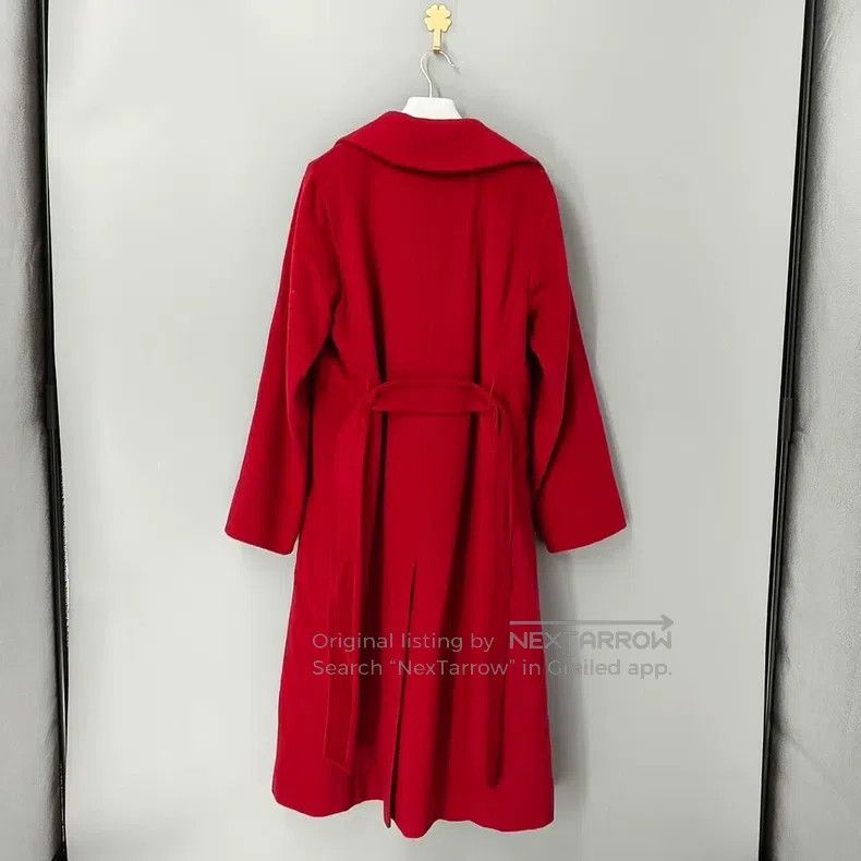 Max Mara Max Mara Solid Color Lapel Tie Mid-length Coat Size S / US 4 / IT 40 - 2 Thumbnail
