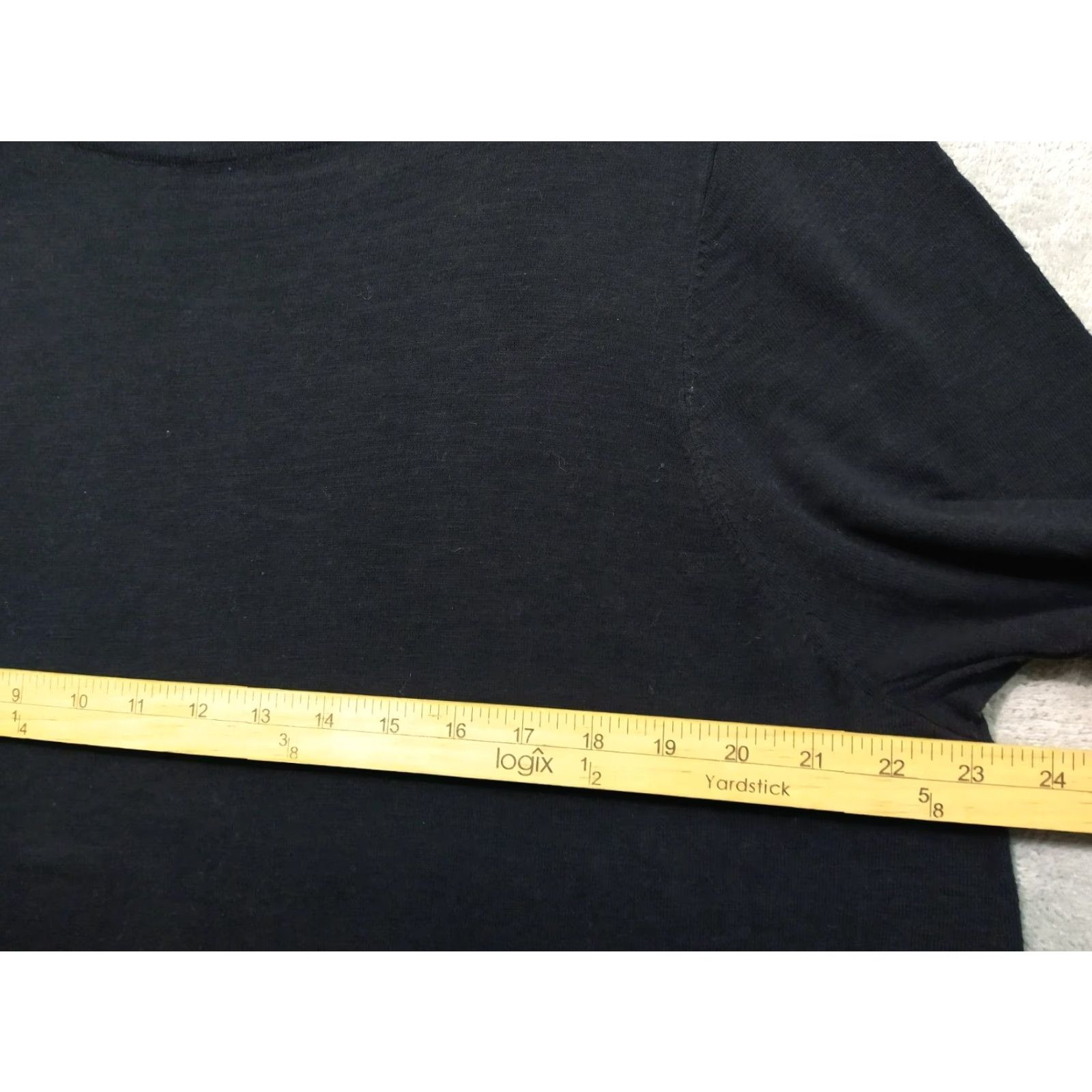 J. Jill J.Jill Shirt Womens 3X Black Short Sleeve Round Neck Pullover Cotton Sheer Tunic Casual Size XXL / US 16-18 / IT 52-54 - 4 Thumbnail