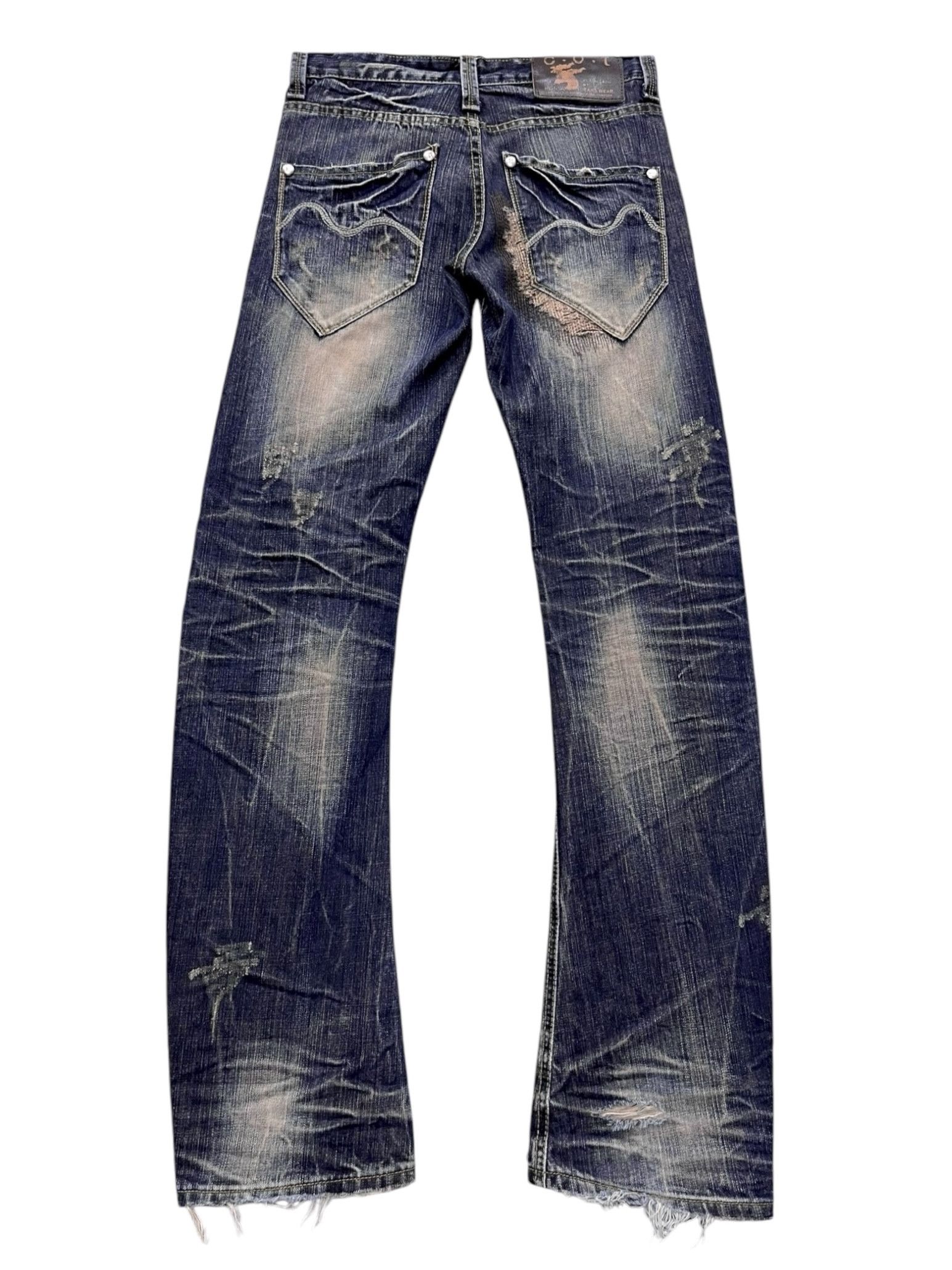 Japanese Brand FYE🔥Vintage C.O.T Mudwash Clawmark Grunge Boro Ripped Denim Size US 28 / EU 44 - 5 Thumbnail