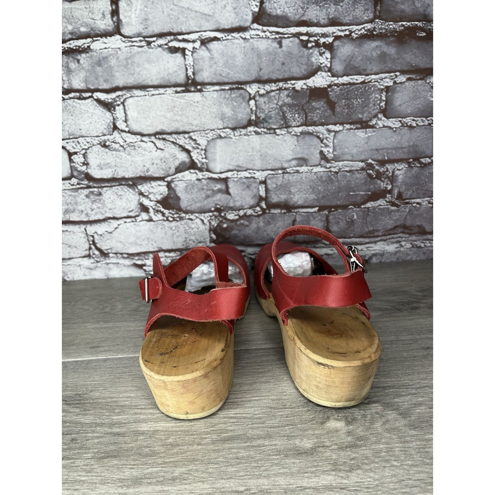 Warren Lotas Lotta's Stockholm T-bar Highwood Red Leather Clogs Nubuck Wo Size US 10.5 / IT 40.5 - 10 Thumbnail