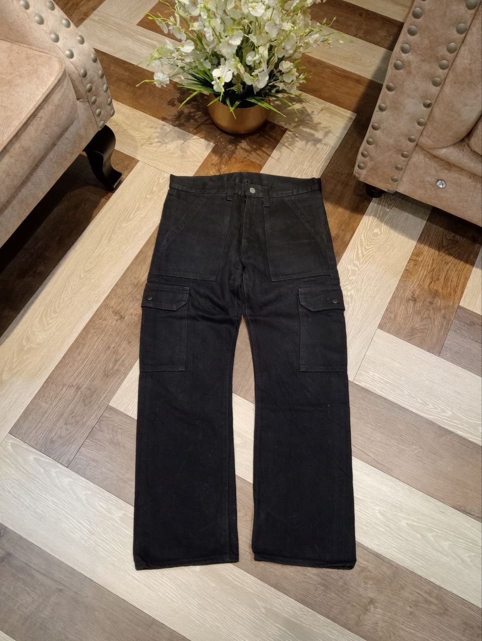 Real Japan Blues R.J.BLUES JAPAN 6 POCKET CARGO SELVEDGE DENIM PANTS Size US 29 - 1 Thumbnail