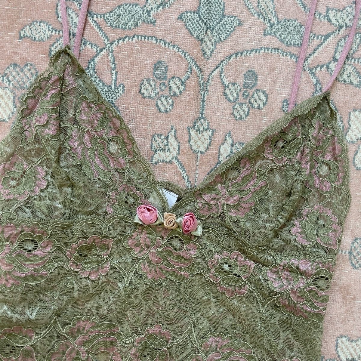 Other Adorable Green Floral Mesh Sheer Camisole (Medium) Size M / US 6-8 / IT 42-44 - 3 Thumbnail