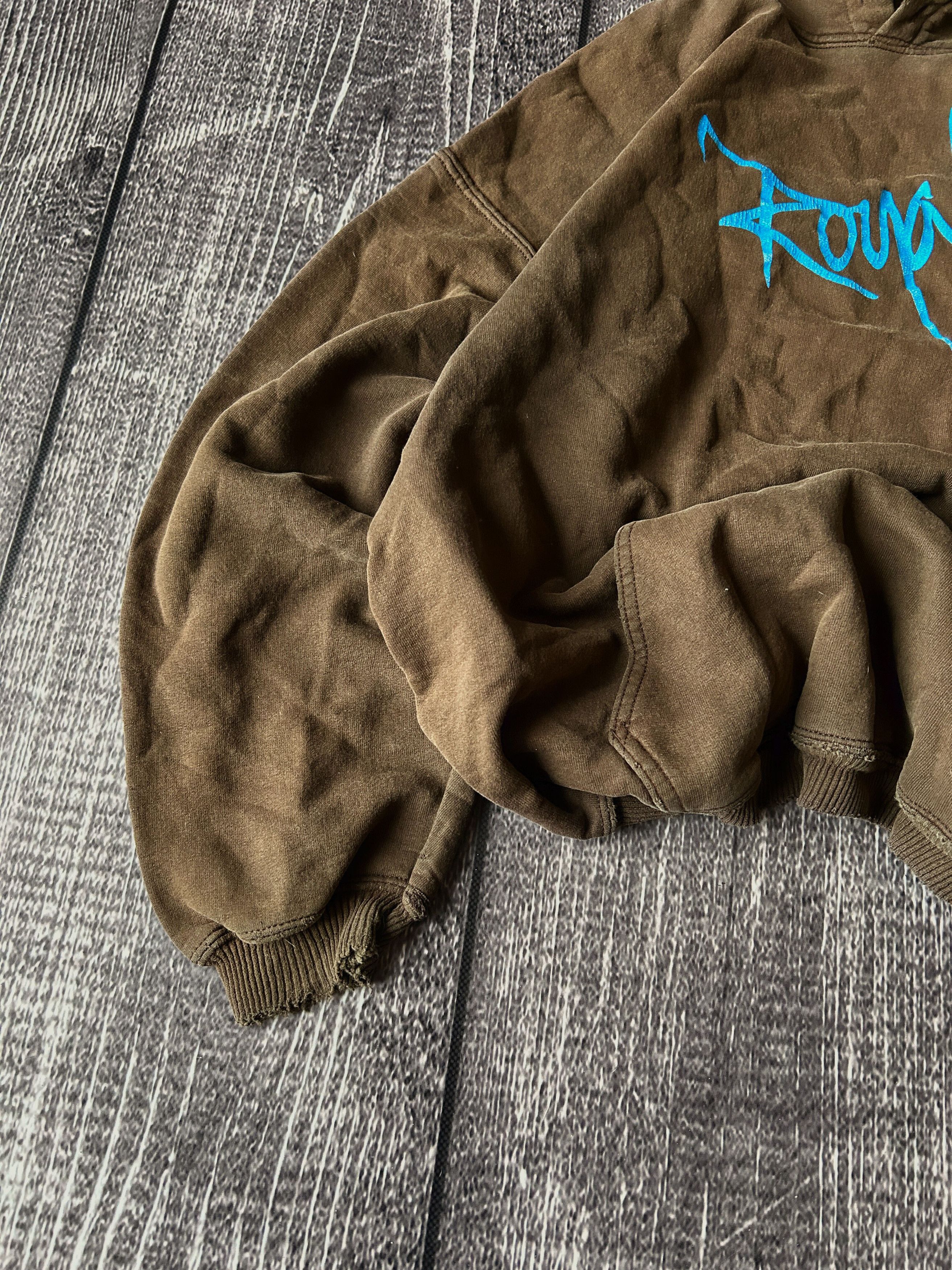 Other Rough Brown Hoodie Blue Script Logo Pullover Streetwear Size US M / EU 48-50 / 2 - 2 Thumbnail