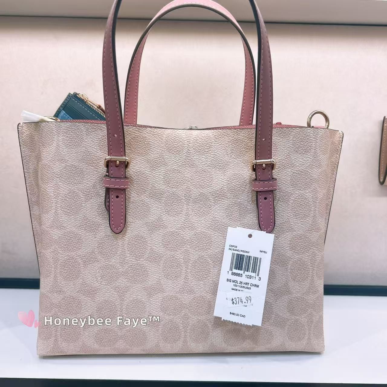 Coach Mollie Tote Bag 25 In Signature Canvas With Heart Charm Size ONE SIZE - 3 Thumbnail