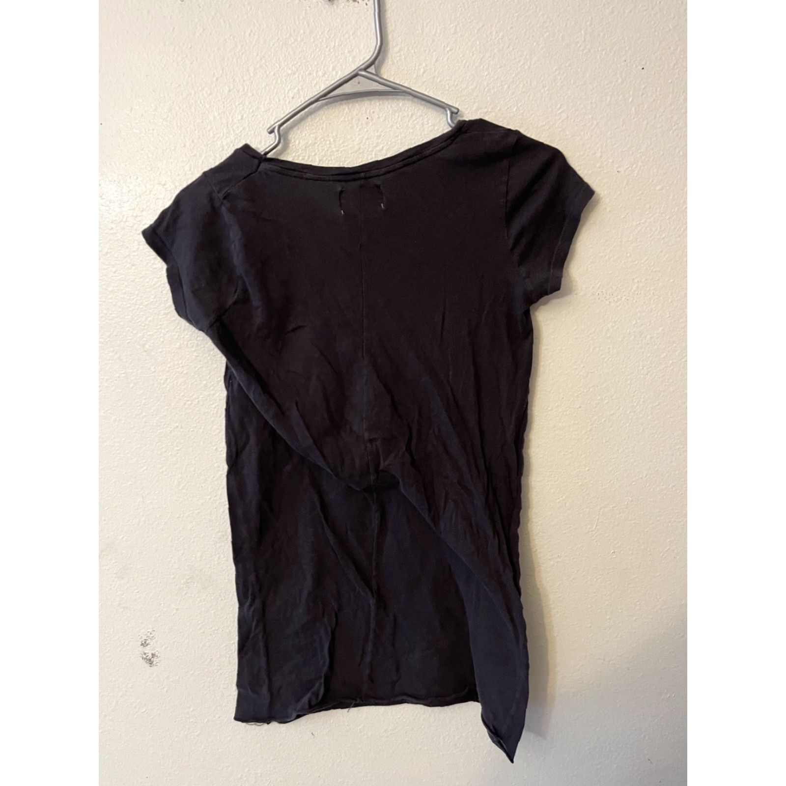 Zara VINTAGE Zara Black T Shirt Womens Size S Cotton V-Neck Short Sleeve Pullover Casual Basic 100% Cotton Black Solid Tunic Size S / US 4 / IT 40 - 2 Thumbnail