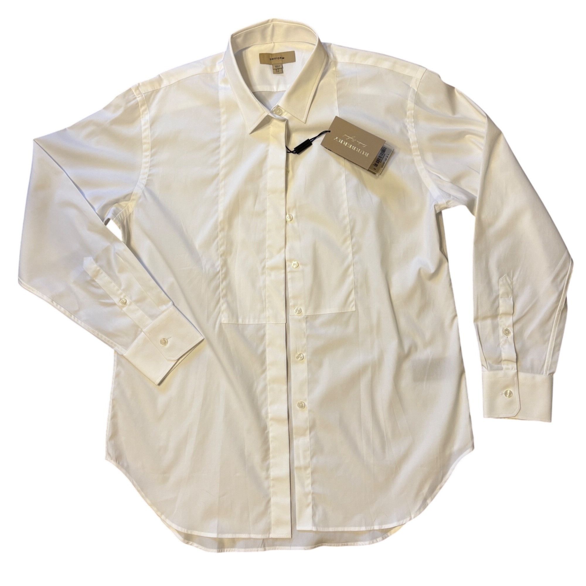 Burberry NWT Burberry London 12 UK 14 Uniform White Tuxedo Shirt Blou Size XL / US 12-14 / IT 48-50 - 3 Thumbnail