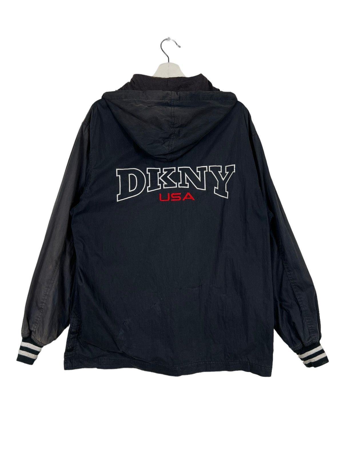 DKNY × Vintage 🔥 VINTAGE 90s DKNY USA HOODIE JACKET Size US S / EU 44-46 / 1 - 1 Thumbnail
