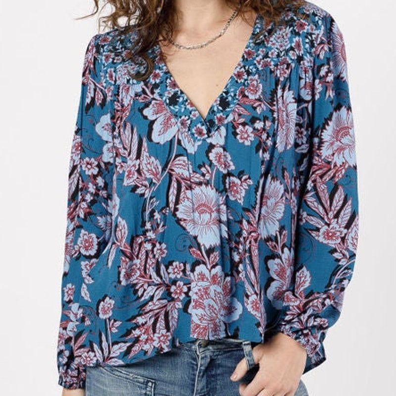 Other NWT B.O.G. Band of the Free Josie Blouse Top Sz. S Sapphire Size S / US 4 / IT 40 - 3 Thumbnail