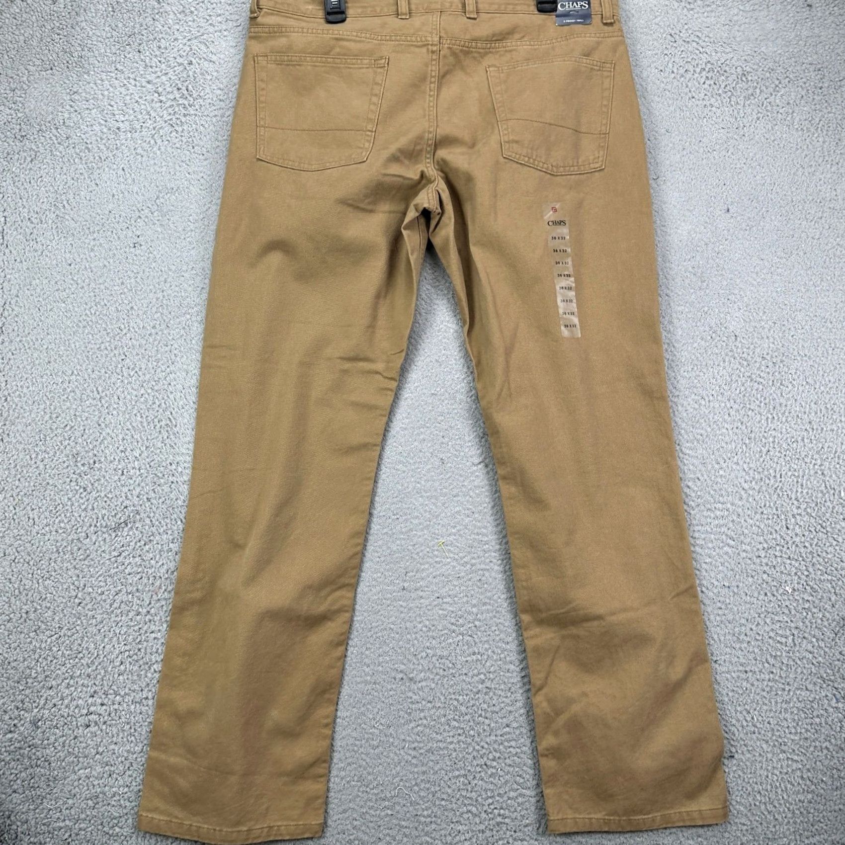 Chaps Chaps Khakis Pants Brown Mens 36X32 Straight Leg Flat Front 5 Pocket Twill NEW Size US 36 / EU 52 - 2 Thumbnail