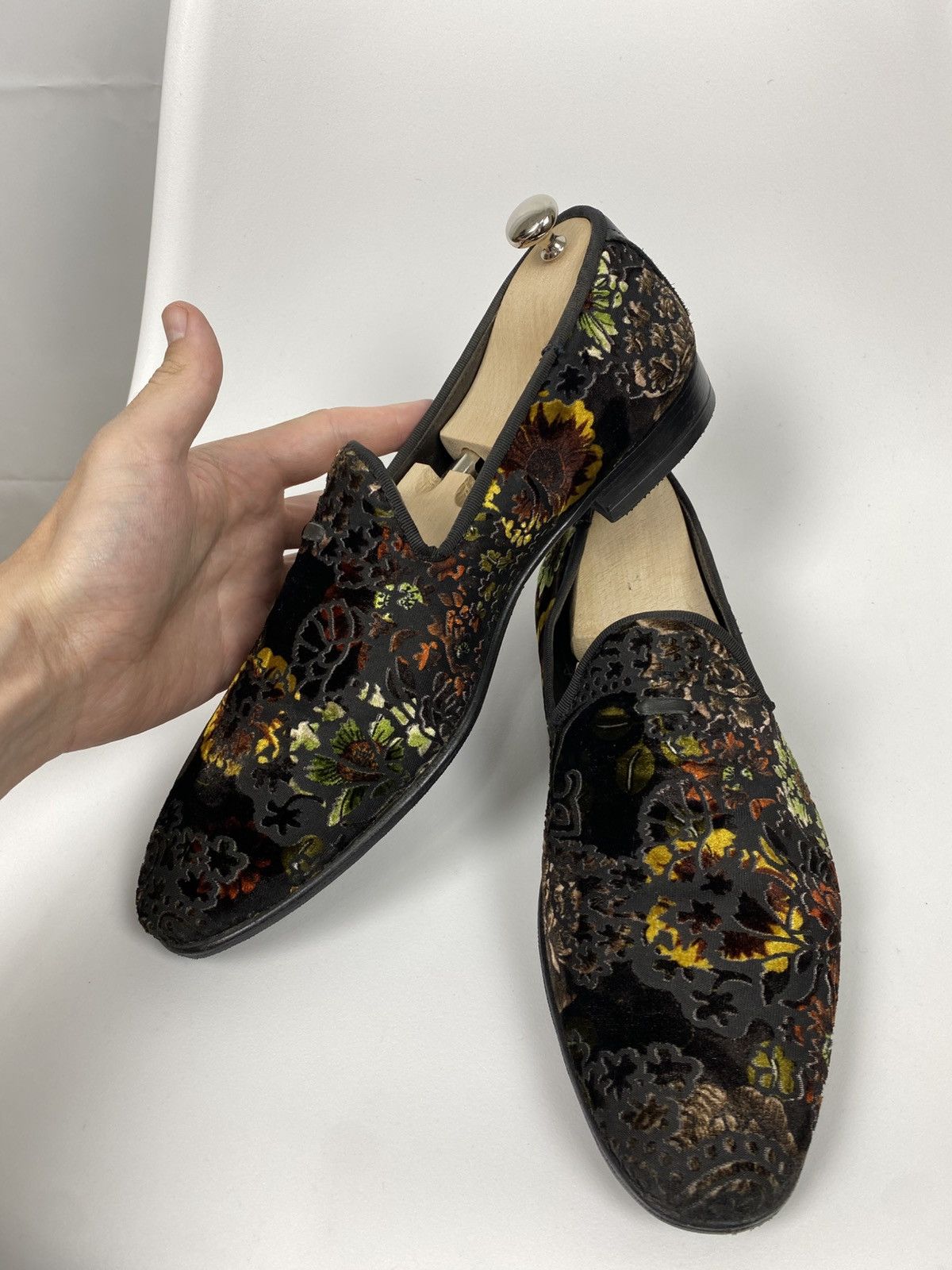 Other Re Ferdinando Italy Velour Loafers Embroidered Baroque 43 Size US 10 / EU 43 - 6 Thumbnail