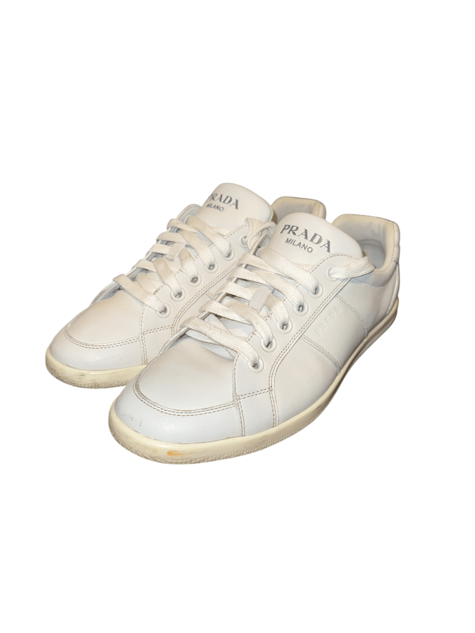 Prada Prada Milano White Leather Sneakers Size 8 Size US 9 / EU 42 - 12 Thumbnail