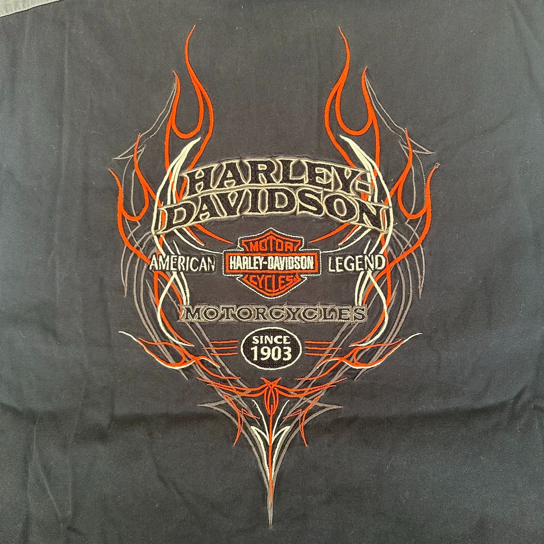 Harley Davidson Vintage Y2K Harley Davidson Flame Shirt Moto Biker Grunge Bl Size US XXL / EU 58 / 5 - 7 Thumbnail