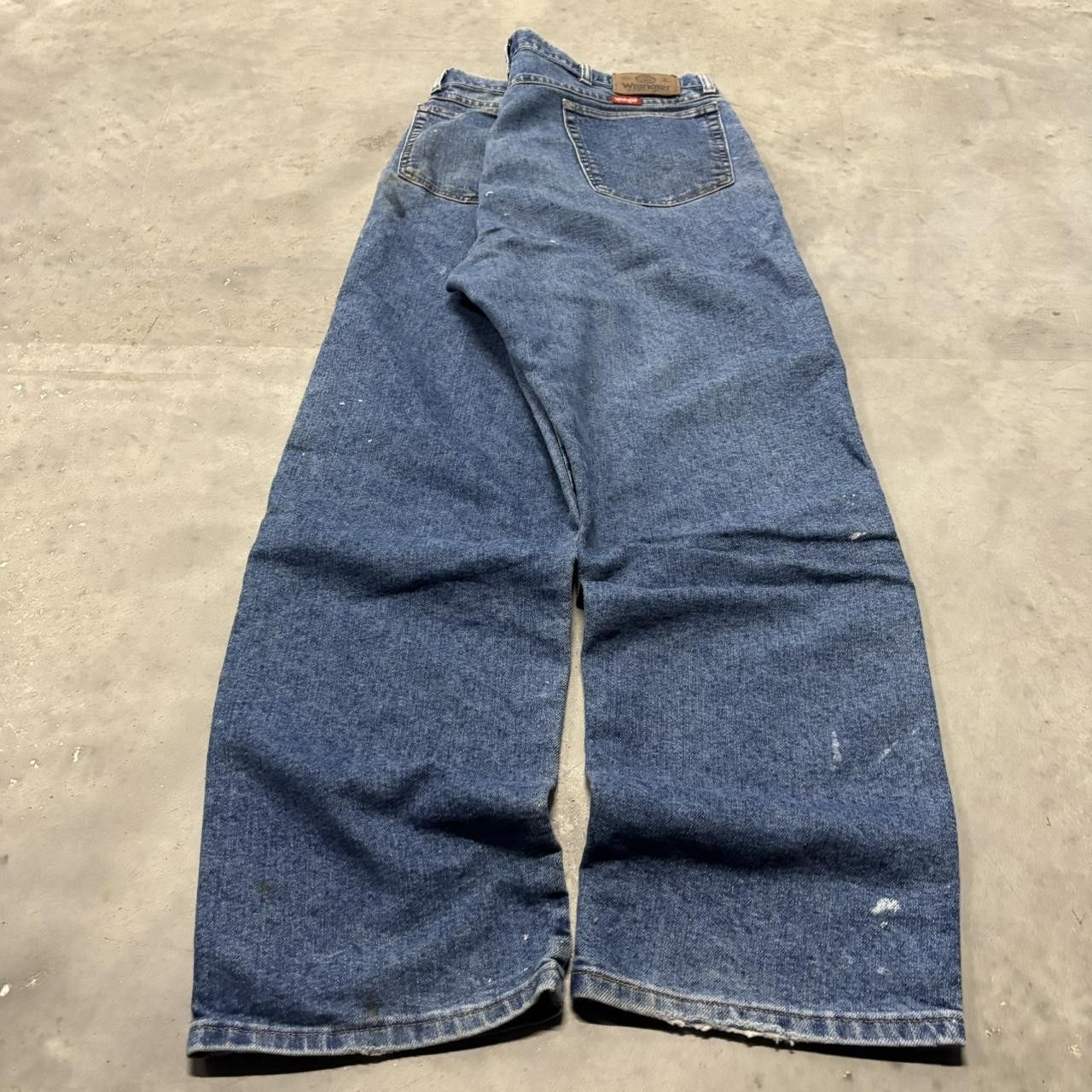 Japanese Brand × Vintage Crazy Vintage Y2K/2000s Grunge Dark Blue Wash Paint Splatter Denim Jeans! Size US 38 / EU 54 - 4 Thumbnail