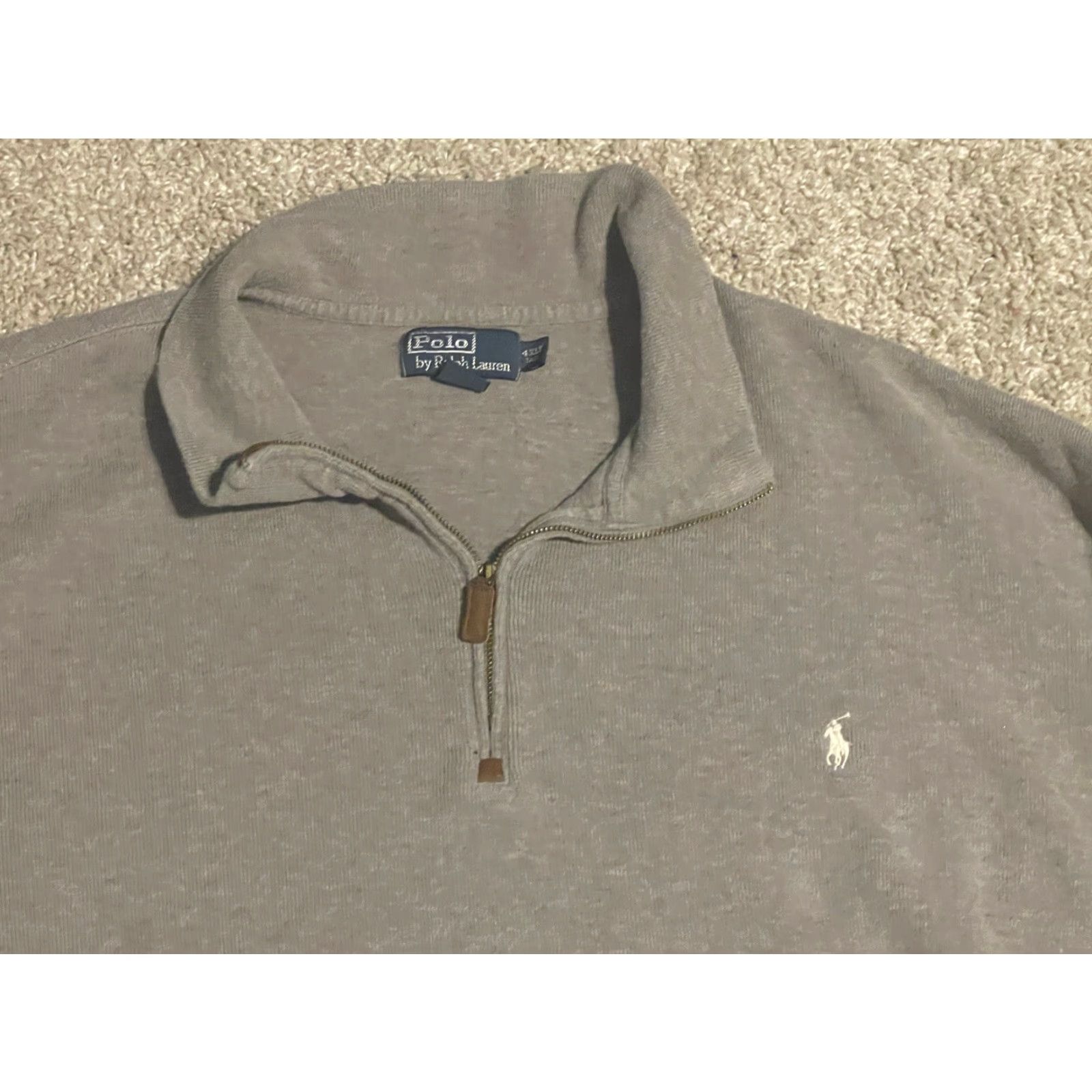 Polo Ralph Lauren Polo Ralph Lauren Sweater 1/4 Zip Knit Cotton Gray Tall 4XLT Men Size US XXL / EU 58 / 5 - 3 Thumbnail